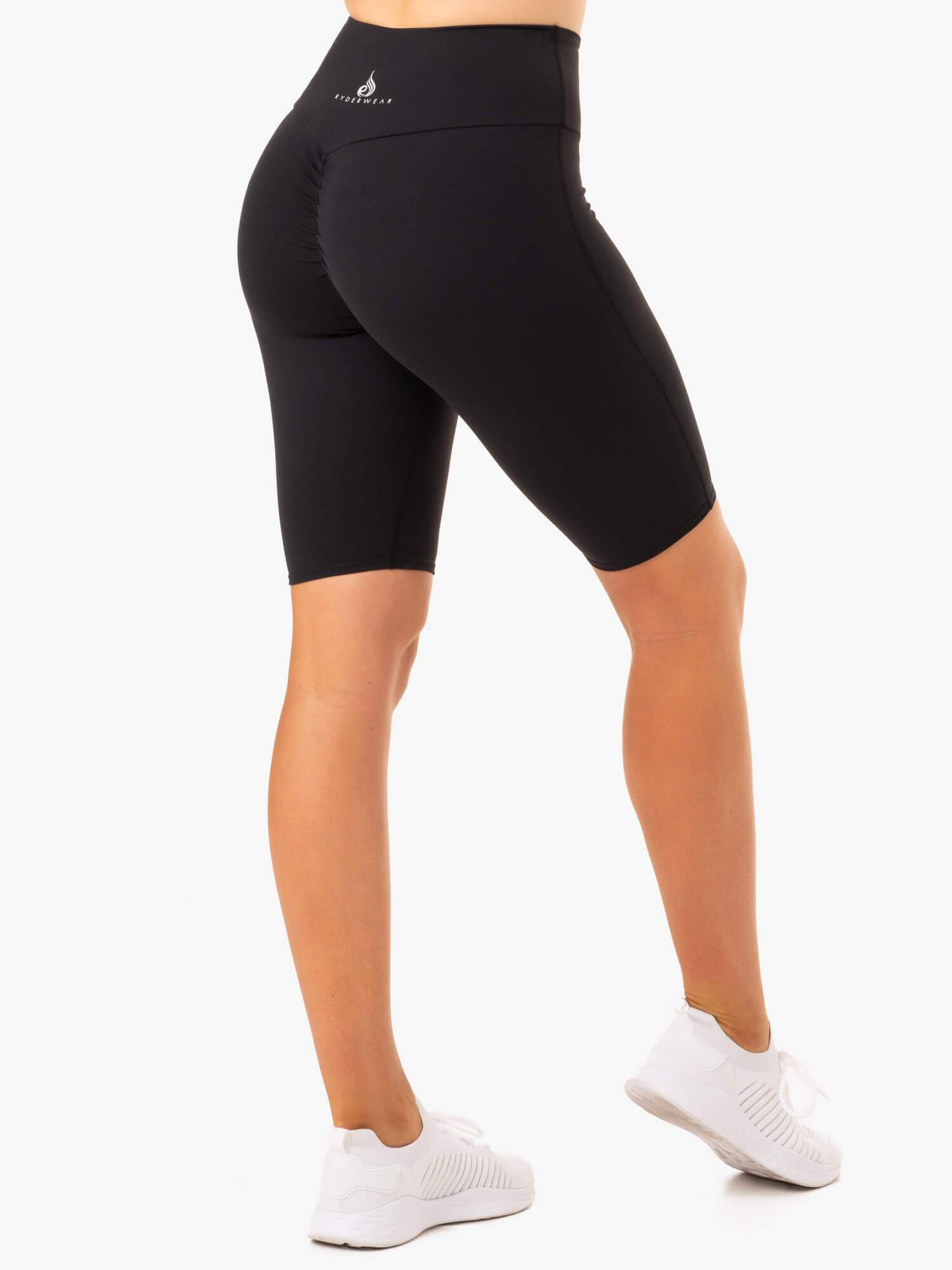 Staples Scrunch Bum Bike Shorts for Women - High Waisted Workout Shorts, Black | Perfect for Yoga, Gym, Running & Cycling