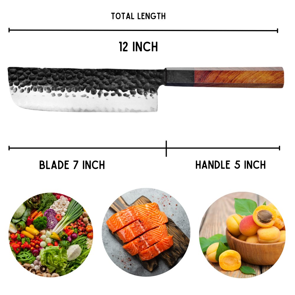 Premium Ryujin™ 7.0 Nakiri Japanese Vegetable Knife - Rosewood & Ebony Wood Handle - Professional Chef Knife for Chopping, Slicing & Dicing Vegetables - Perfect for Home Cooks & Professional Kitchens