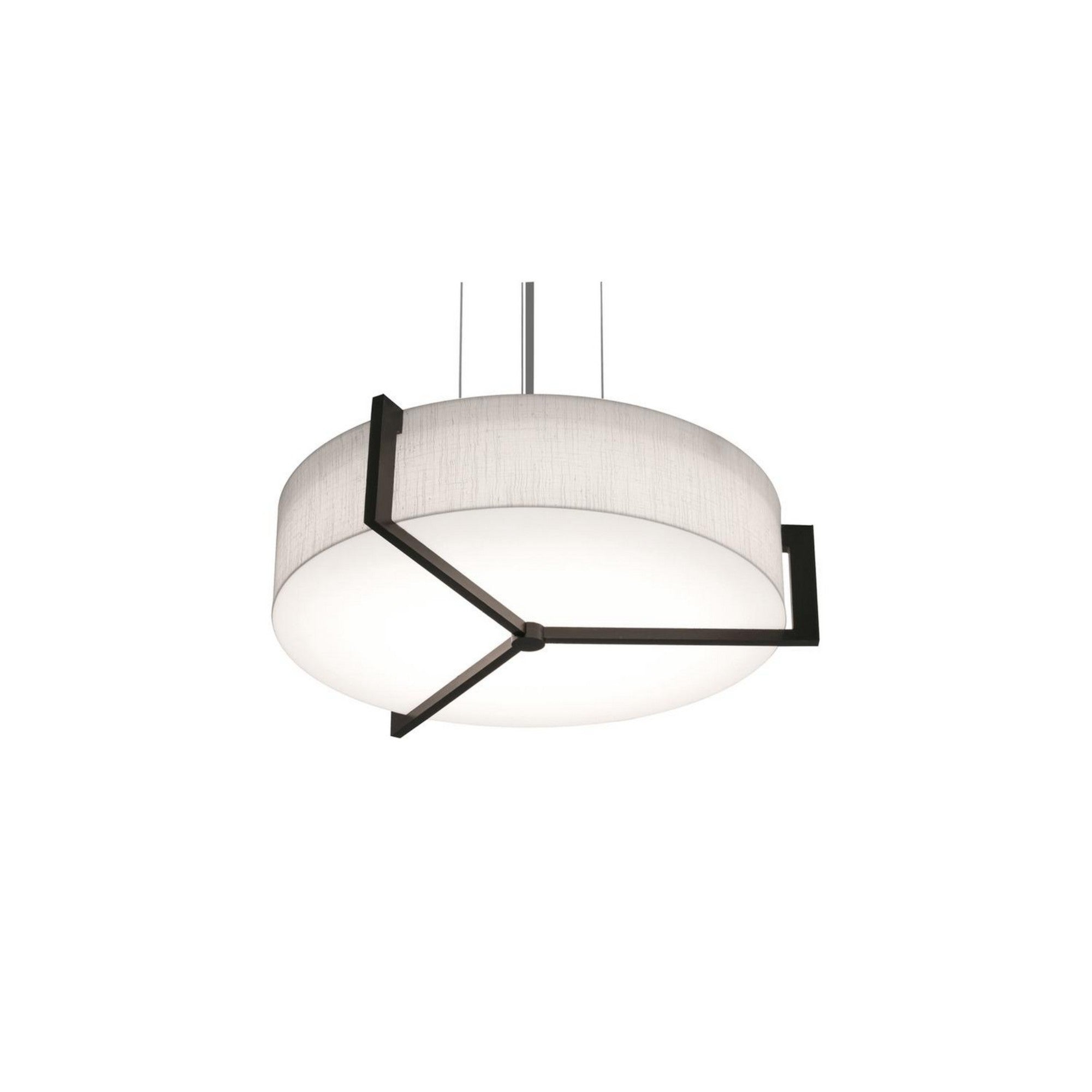 Apex 17 3-Light Pendant with Linen White & Espresso Shade - Perfect for Kitchen Island, Dining Room, and Entryway Lighting