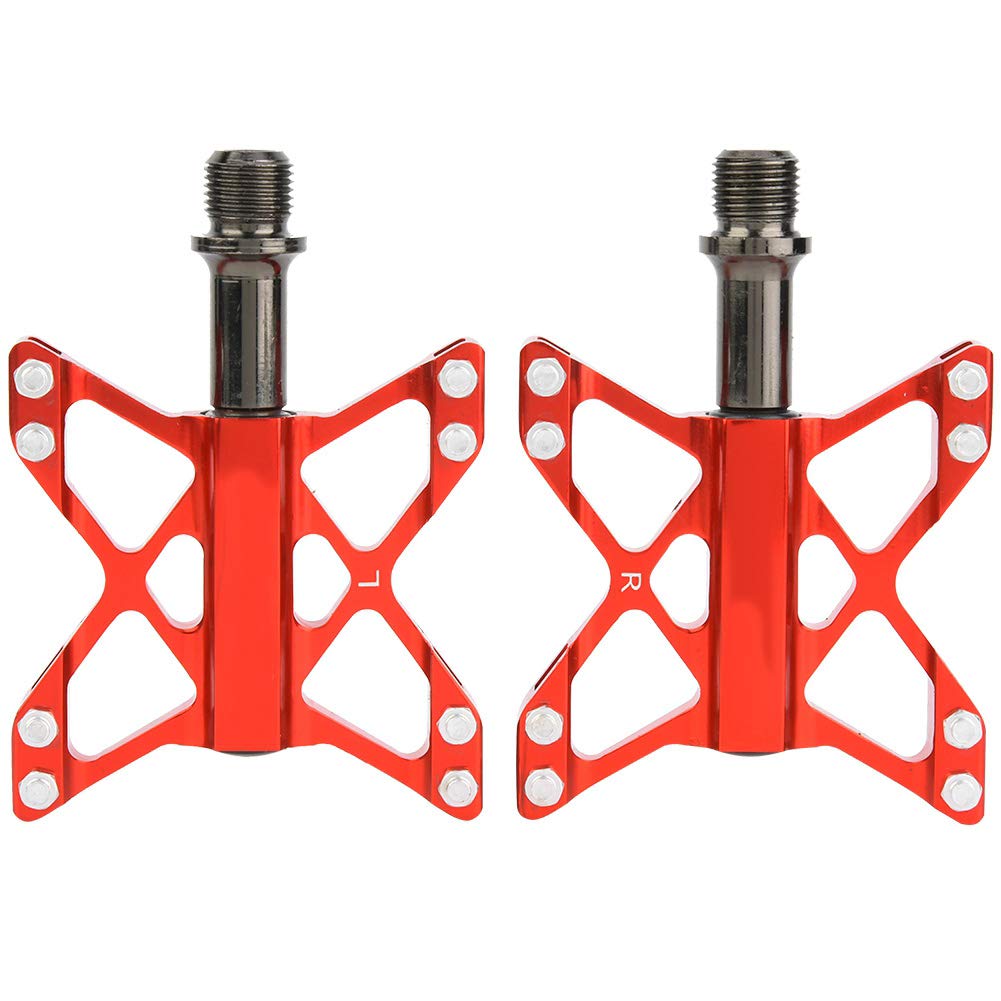 Premium Aluminum Alloy Bike Pedals - Lightweight Mountain & Road Bicycle Pedals for Adults - Durable Replacement Cycling Pedals (Red) - Perfect for Commuting, Trail Riding & Fitness Cycling