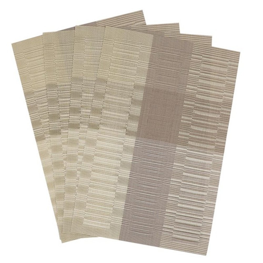 Premium PVC Woven Vinyl Placemats Set of 4 - Heat-Resistant, Non-Slip Table Mats for Dining, Kitchen, and Party Decor (Golden) - Elegant & Durable Table Protection for Everyday Meals and Special Occasions