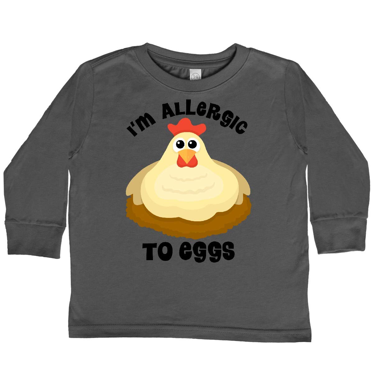 Inktastic Egg Allergy Awareness Toddler Long Sleeve T-Shirt - Soft Cotton Kids Tee for Food Allergy Support & School Safety