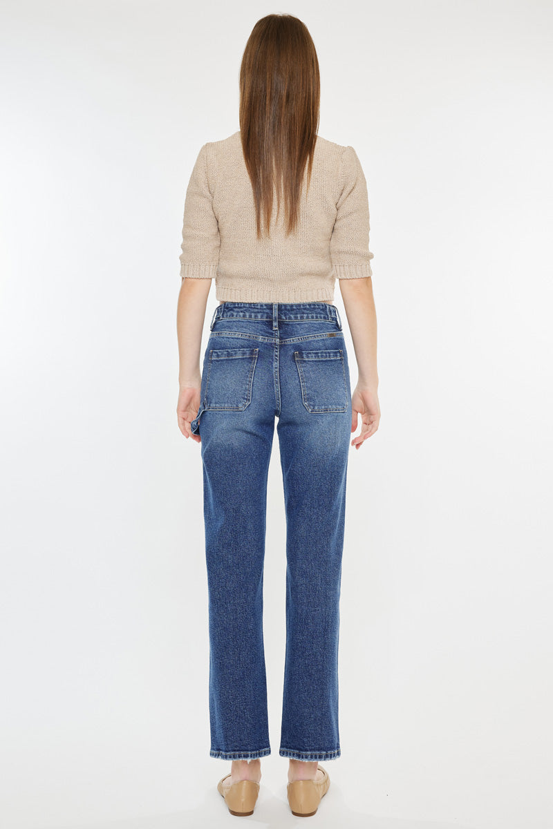 Ashley High Rise True Straight Jeans for Women - Classic Stretch Denim Pants, Comfortable & Flattering Fit - Perfect for Casual Wear, Office & Everyday Outfits