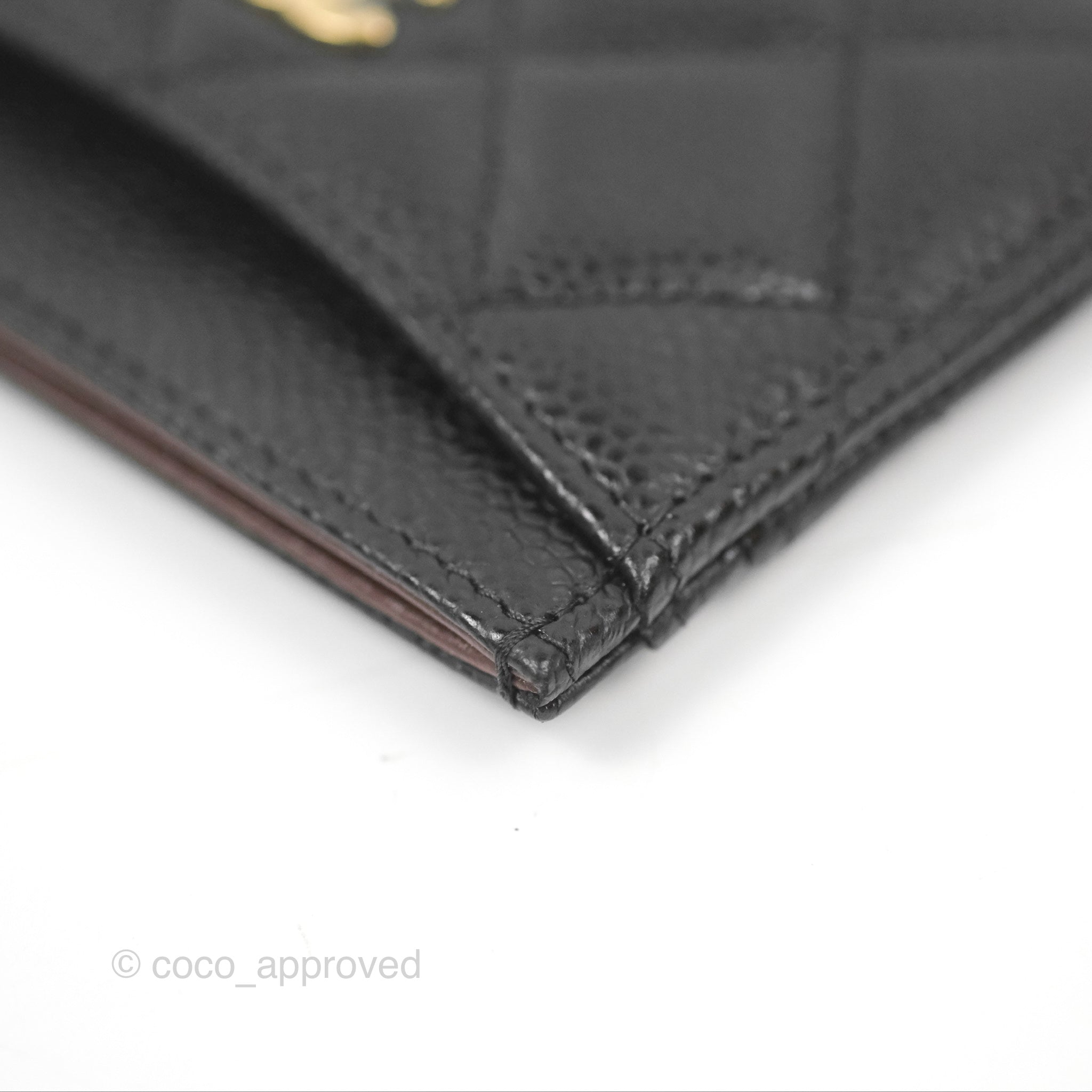 Chanel Classic Flat Card Holder Wallet - Black Caviar Leather with Gold Hardware - Perfect for Everyday Use & Gift Giving