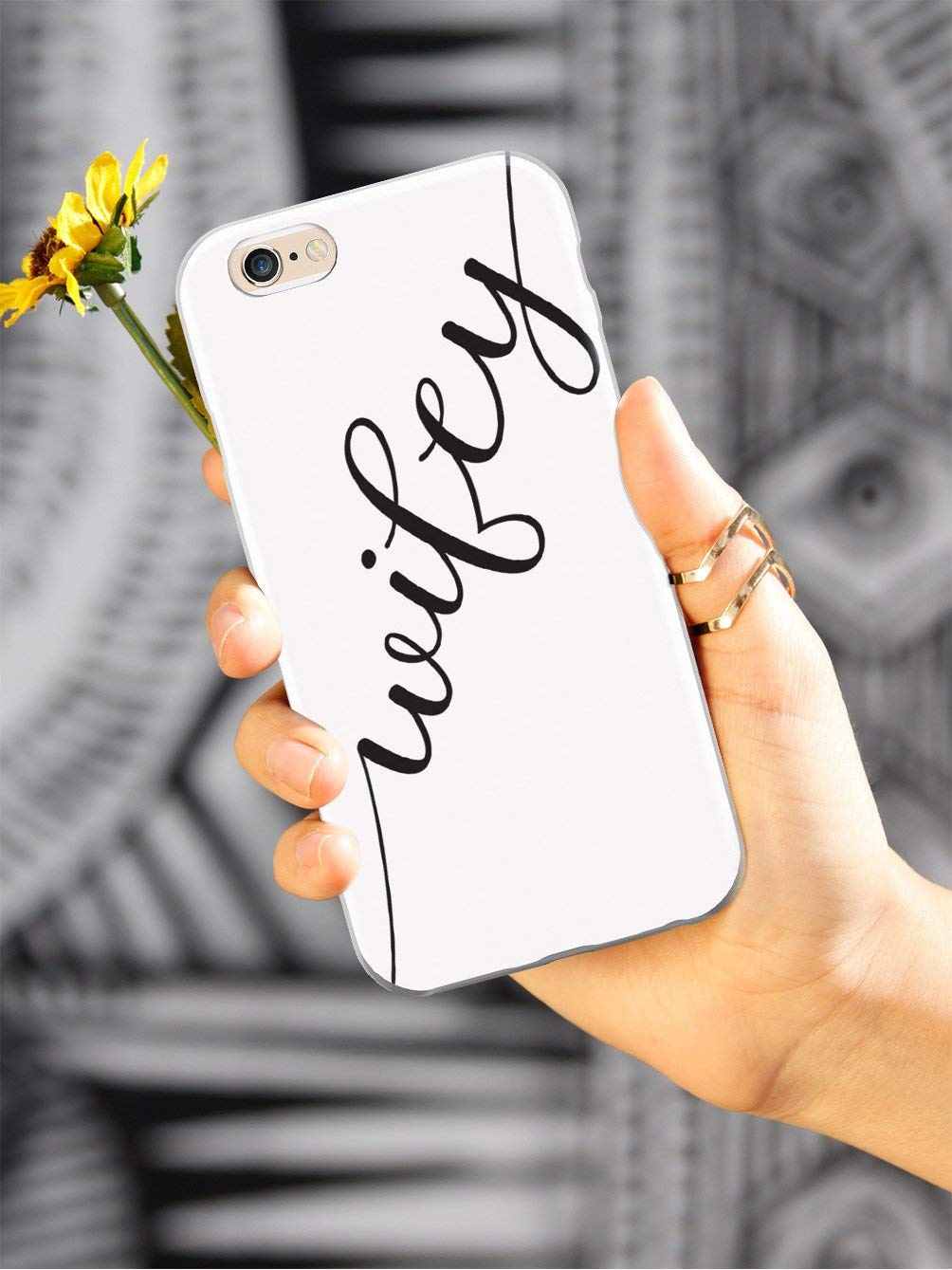 Inspired Cases - iPhone 8 Case Compatible with Apple iPhone 8 - 3D Textured Protective Phone Cover for Hubby & Wifey Couples - Perfect Gift for Anniversaries & Valentine's Day