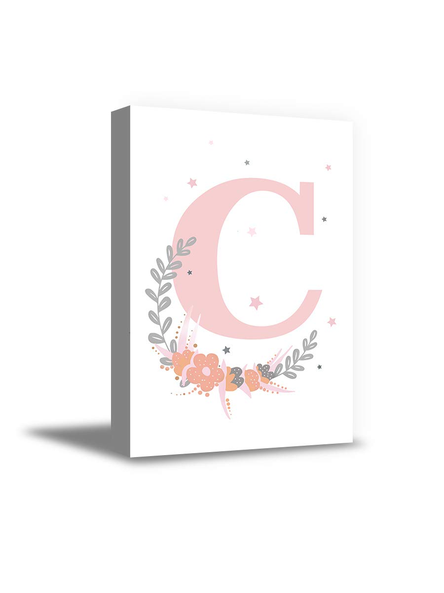 Pink Floral Letter C Nursery Wall Art - 11