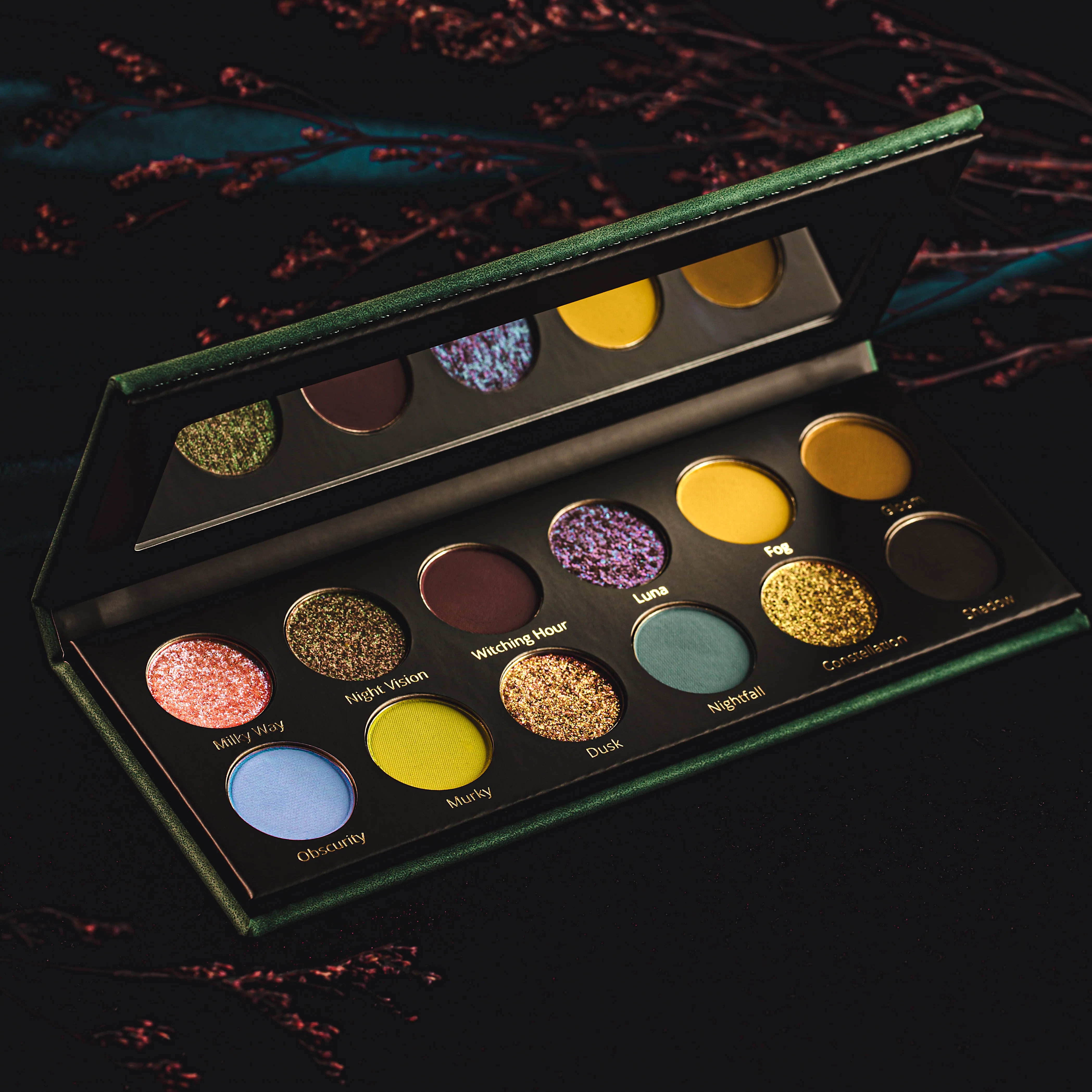 Nocturnal Mini Eyeshadow Palette - 12 Pigmented Matte & Shimmer Shades for Day & Night Makeup | Perfect for Parties, Date Nights & Special Occasions