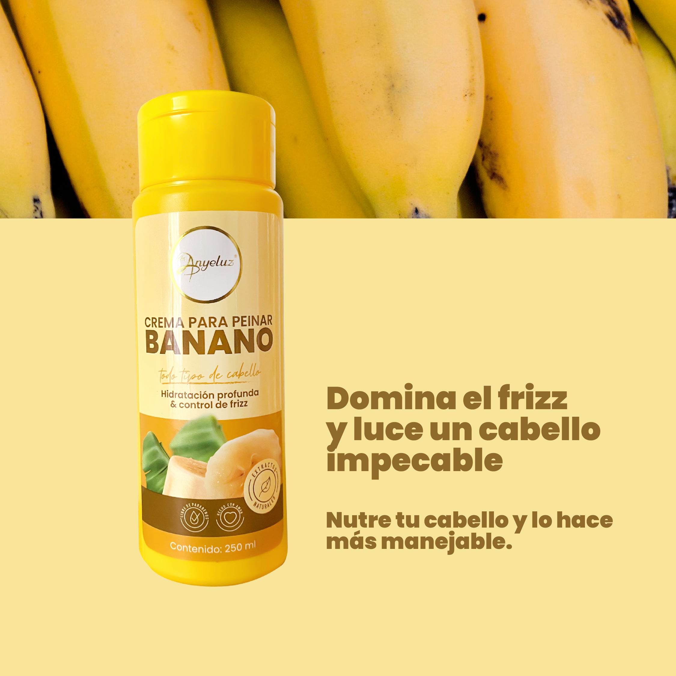 Anyeluz Banana Hair Styling Cream - Natural Hold & Shine for All Hair Types - Perfect for Smoothing, Taming Frizz & Defining Curls