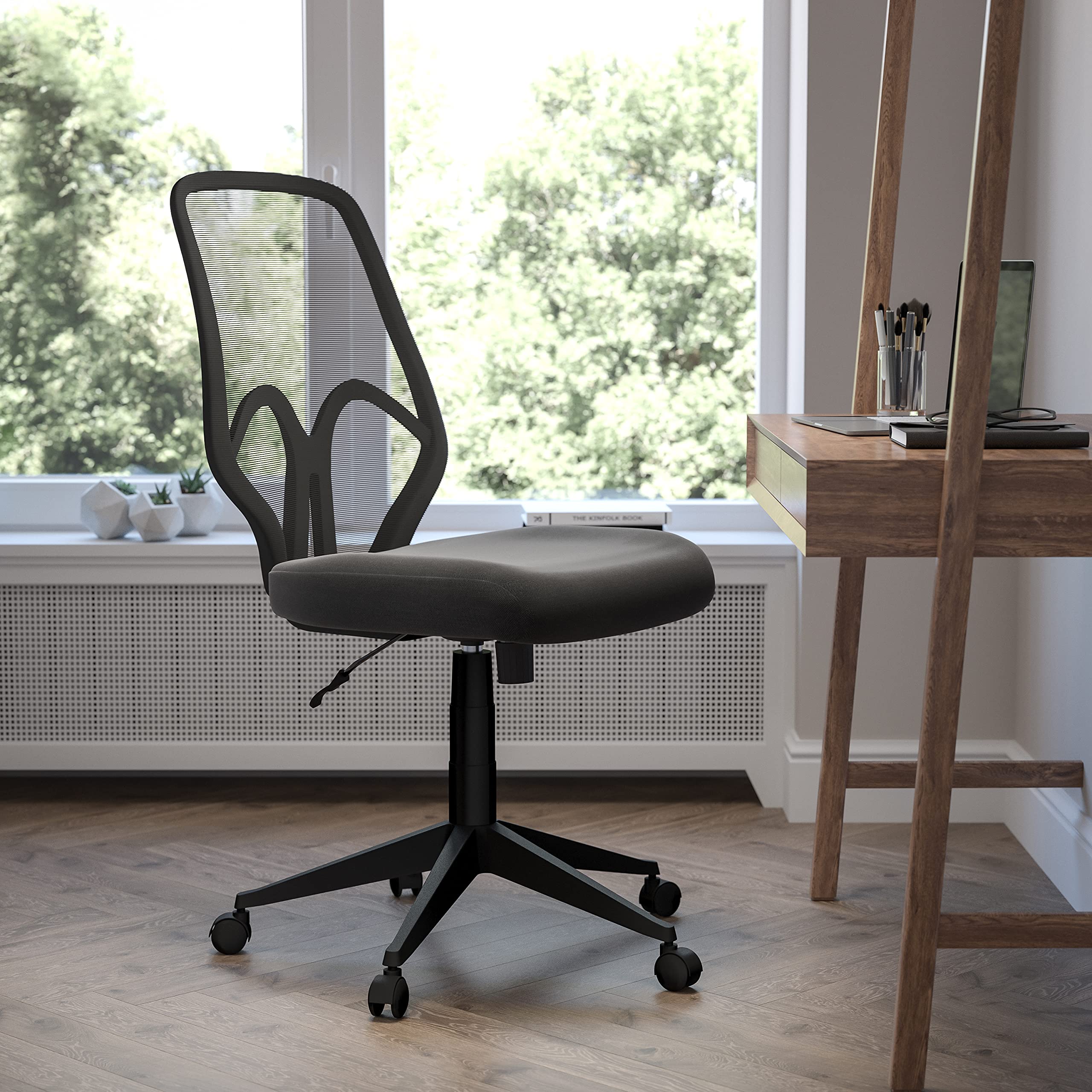 Ergonomic High Back Black Mesh Office Chair with Lumbar Support - Adjustable Swivel Task Chair for Home & Office Workspace, Gaming, and Long Hours Sitting Comfort