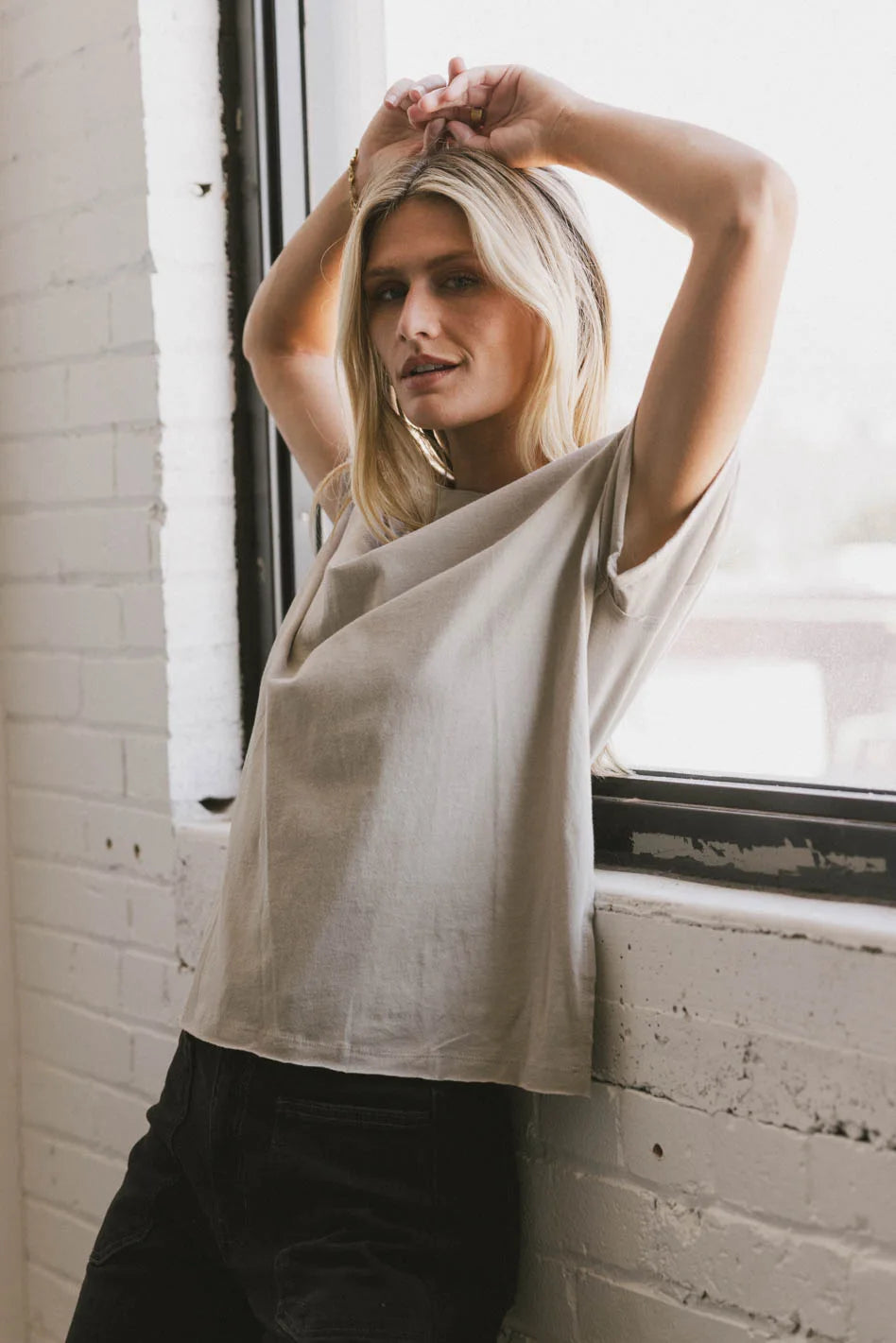 Gunner Basic Tee in Taupe - Soft Cotton Crewneck T-Shirt for Men | Casual Everyday Wear & Layering | Final Sale