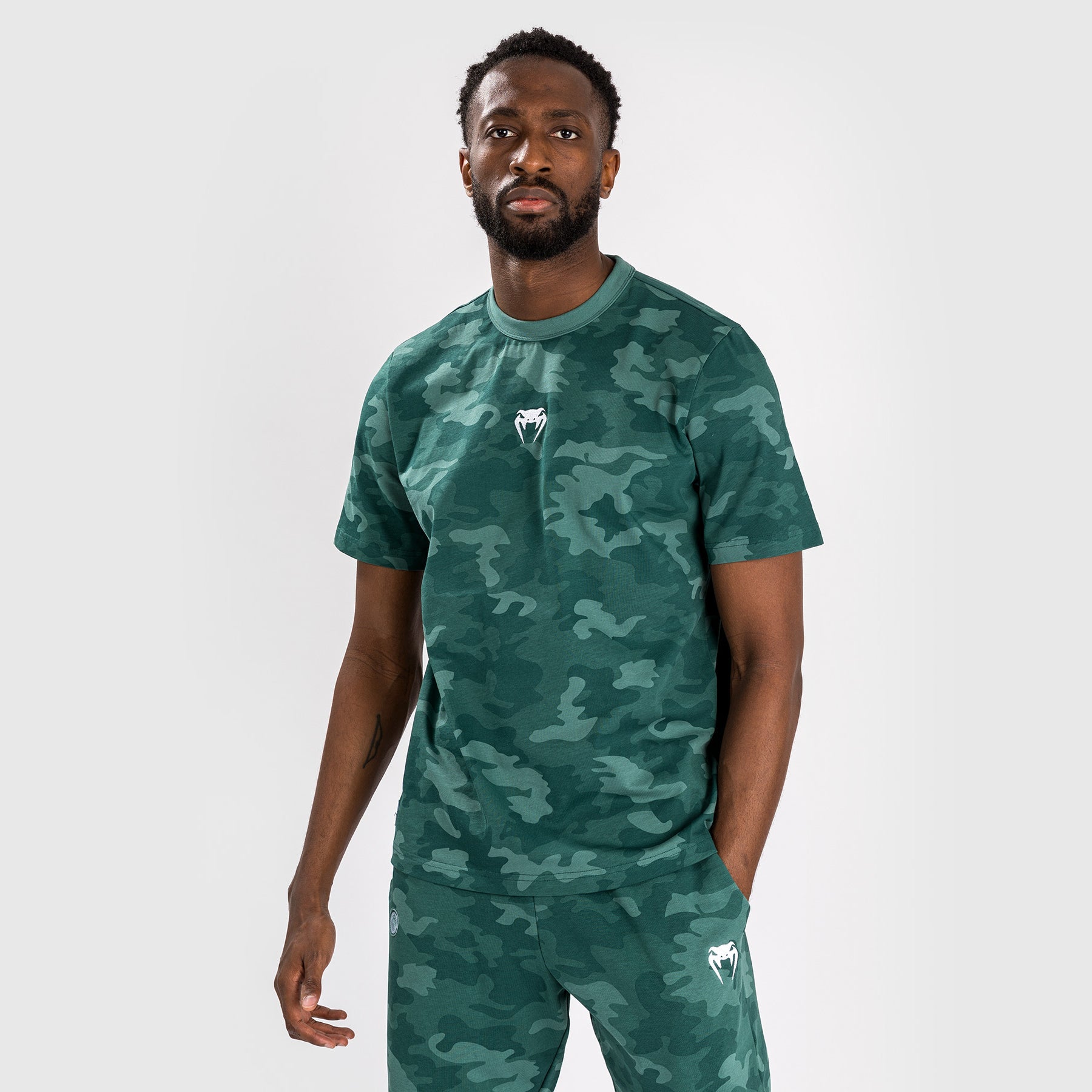 Venum Vortex XL Men's T-Shirt - Turquoise Camo Print MMA Training & Streetwear Fashion Tee for Gym, Workout & Casual Wear