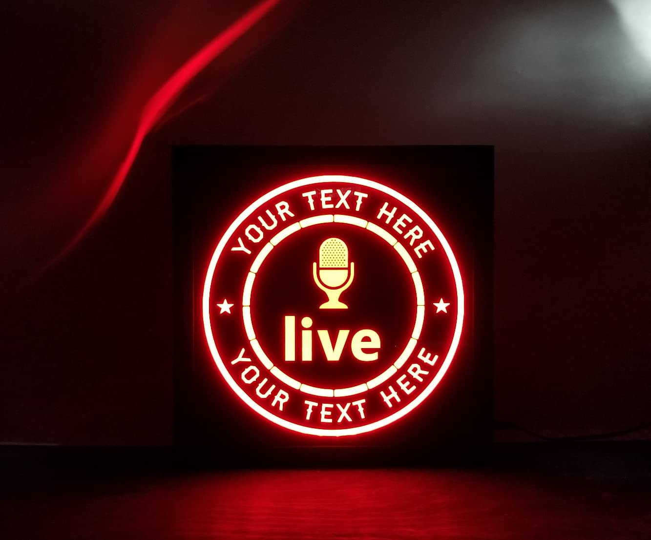 Custom LED Live Stream Sign - Personalized Beer & Microphone Light-Up Wall Art for Gamers, Streamers & Podcasters - Non-Neon Gaming Room Decor - Perfect for Twitch, YouTube & Recording Studios - On Air Sign for Content Creators