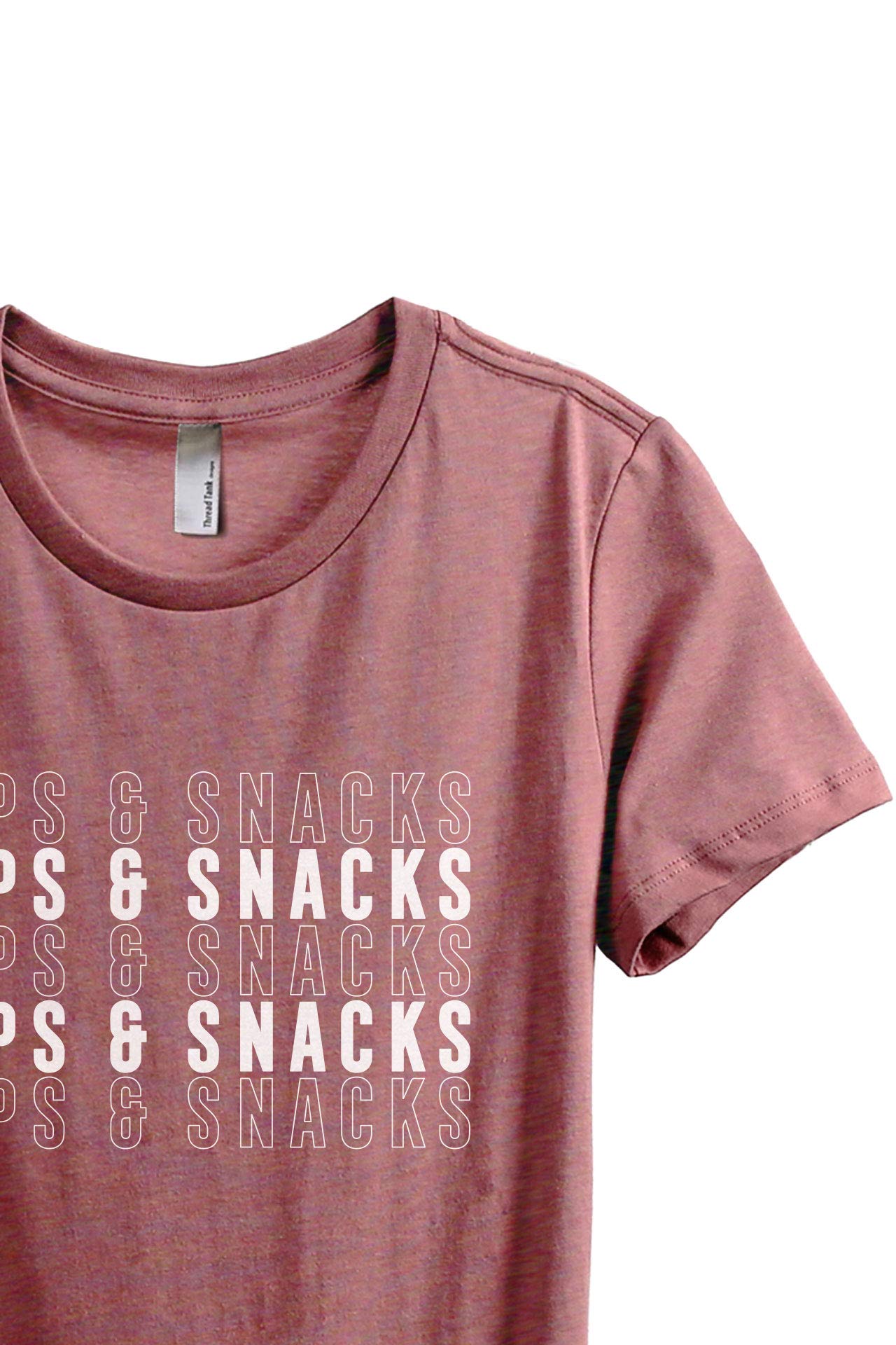 Thread Tank Naps and Snacks Women's Casual Relaxed Fit T-Shirt | Soft Comfortable Tee for Everyday Wear, Lounging & Outings