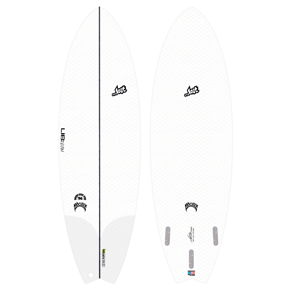 Libtech Lost Round Nose Fish RNF '96 Surfboard 5'5 - FCSII Compatible - High Performance Shortboard for Waves - Perfect for Surfing Enthusiasts & Beach Adventures