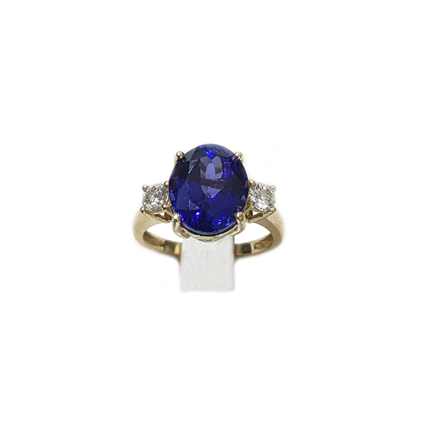 14K Yellow Gold Tanzanite Ring for Women – Elegant Tanzanite Gemstone Jewelry for Engagement, Wedding & Anniversary Gifts
