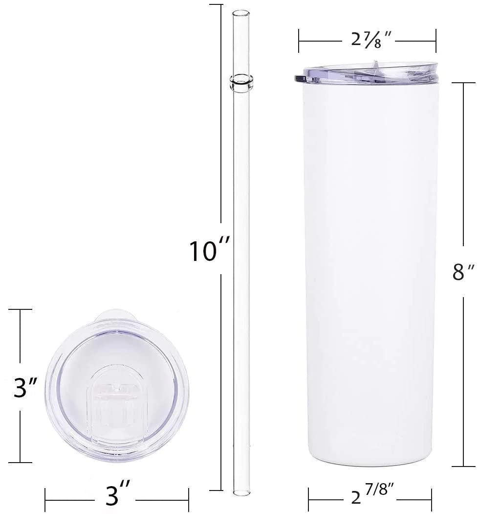20 oz Skinny Tumbler for Baseball & Softball Moms - Insulated Stainless Steel Cup with Lid & Straw - Perfect for Games, Practices & Team Snacks