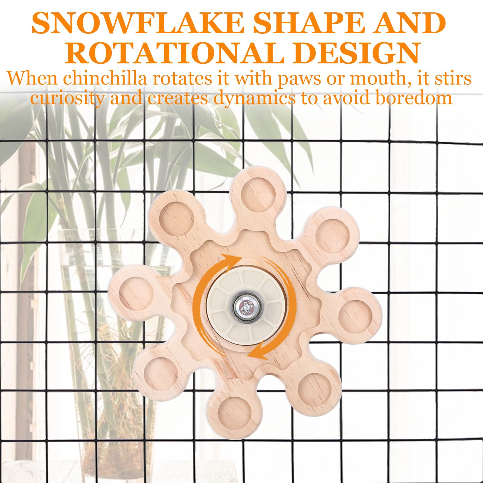 Rotating Wooden Chew Toys for Chinchillas, Guinea Pigs, Hamsters & Rabbits - Interactive Small Animal Cage Accessories for Teeth Grinding & Stress Relief - Perfect for Hanging in Cages & Playtime Enrichment