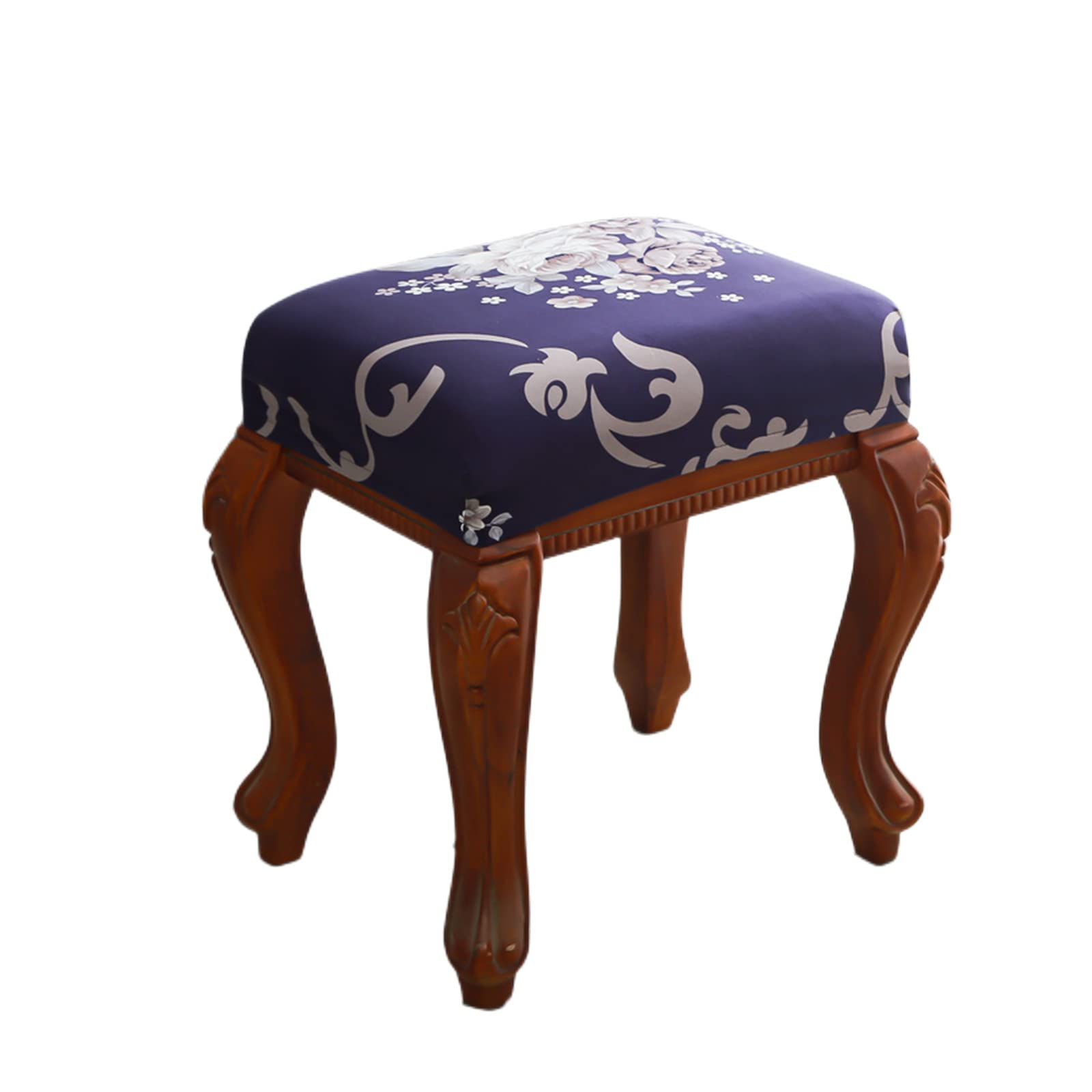 Elastic Rectangle Bar Stool Covers - Washable Stool Seat Cushion Covers for Vanity, Dressing Chair & Counter Stools - Square Foot Stool Covers Set of 2 - Perfect for Home Decor, Kitchen, Living Room & Bedroom