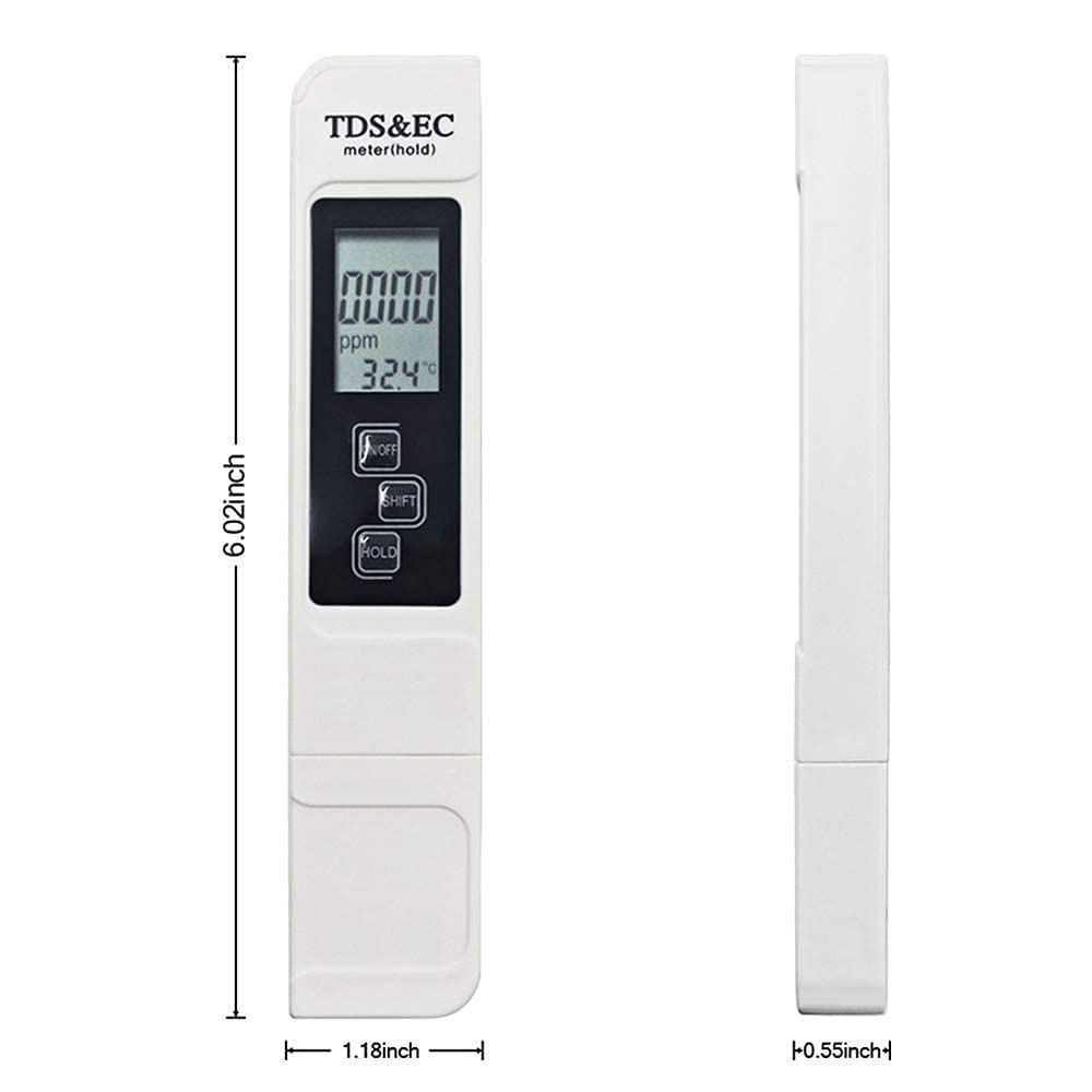 TASU Digital Water Tester - Professional 3-in-1 TDS, Temperature & EC Meter (0-9999ppm) with Carrying Case | Accurate PPM Meter for Drinking Water, Aquariums, Hydroponics, Pools & Home Water Quality Testing