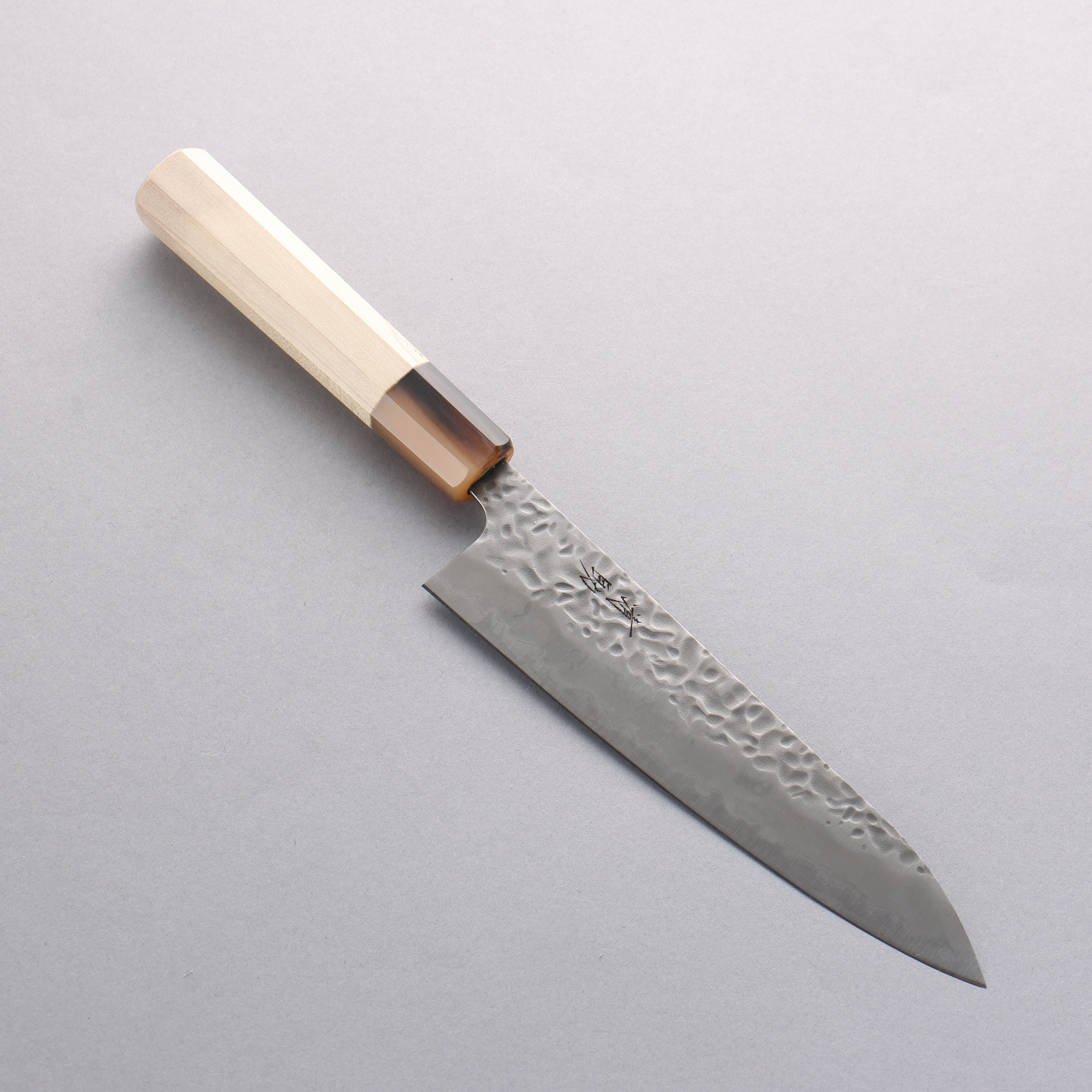 Premium Seisuke Kumo White Steel No.1 Hammered Gyuto Knife 180mm - Japanese Chef Knife with Magnolia Wood Handle - Perfect for Sushi, Meat Cutting & Professional Kitchen Use