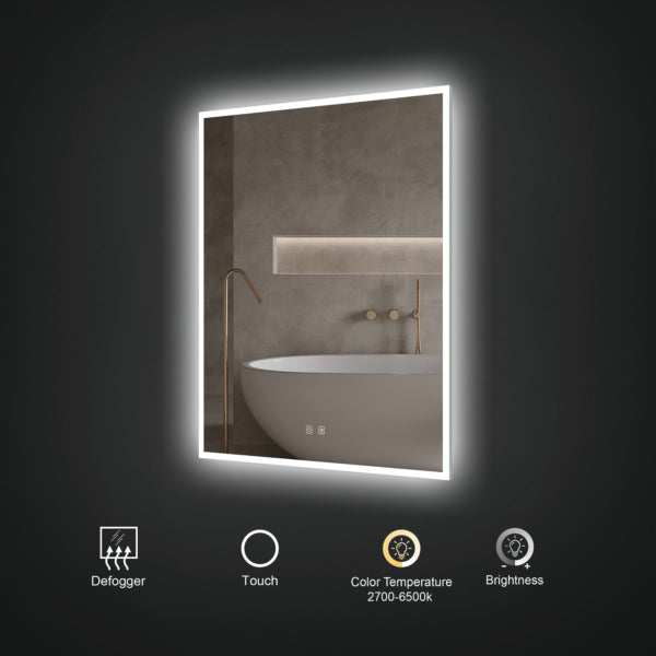 ICO Camden LED Mirror - Vanity Mirror with Touch Control, Dimmable Lights for Makeup, Shaving & Grooming | Perfect for Bathroom, Bedroom & Dressing Room