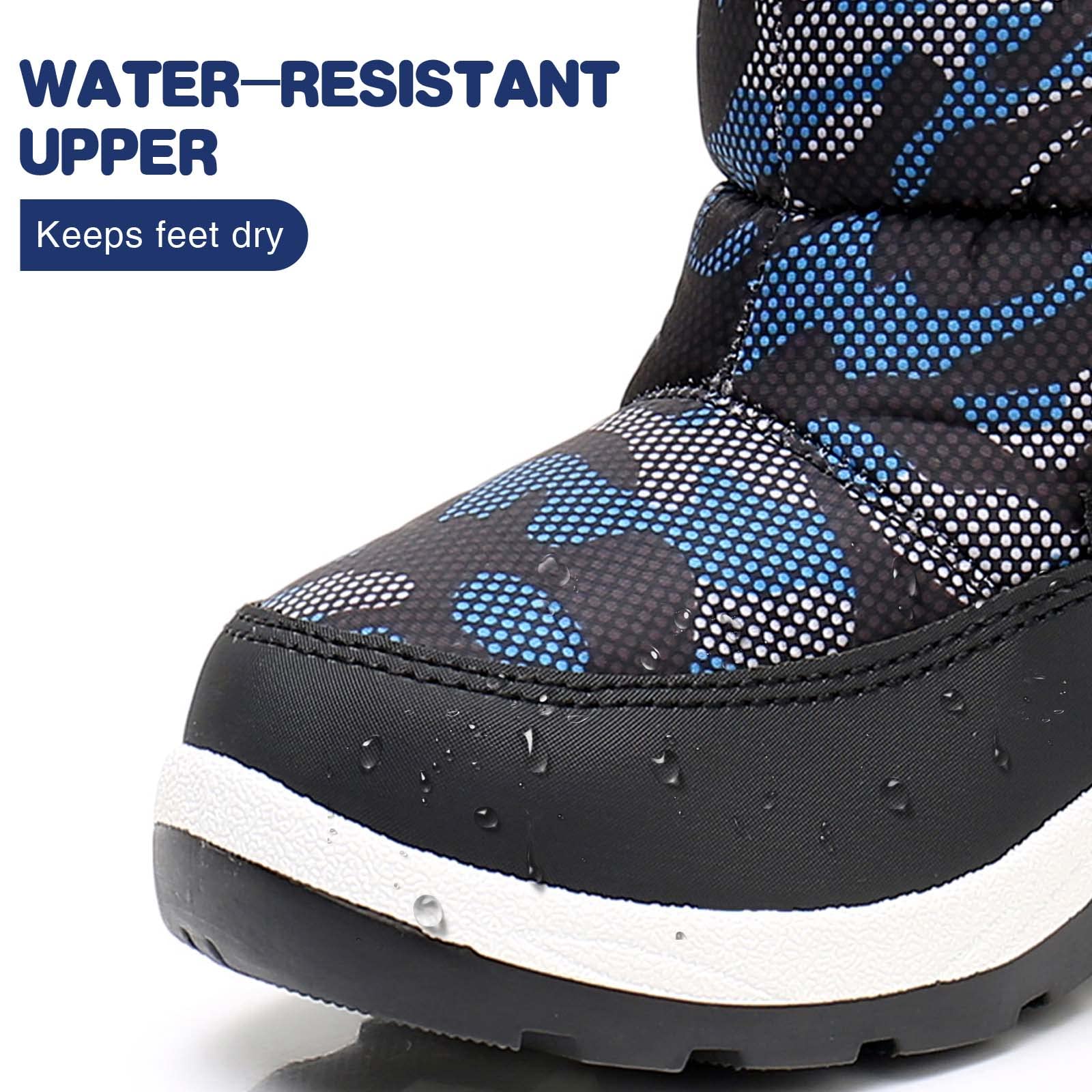Apakowa Waterproof Winter Snow Boots for Kids - Cold Weather & Water Resistant (Toddler, Little Kid, Big Kid) | Perfect for Snow Play, Outdoor Adventures & School Winter Activities