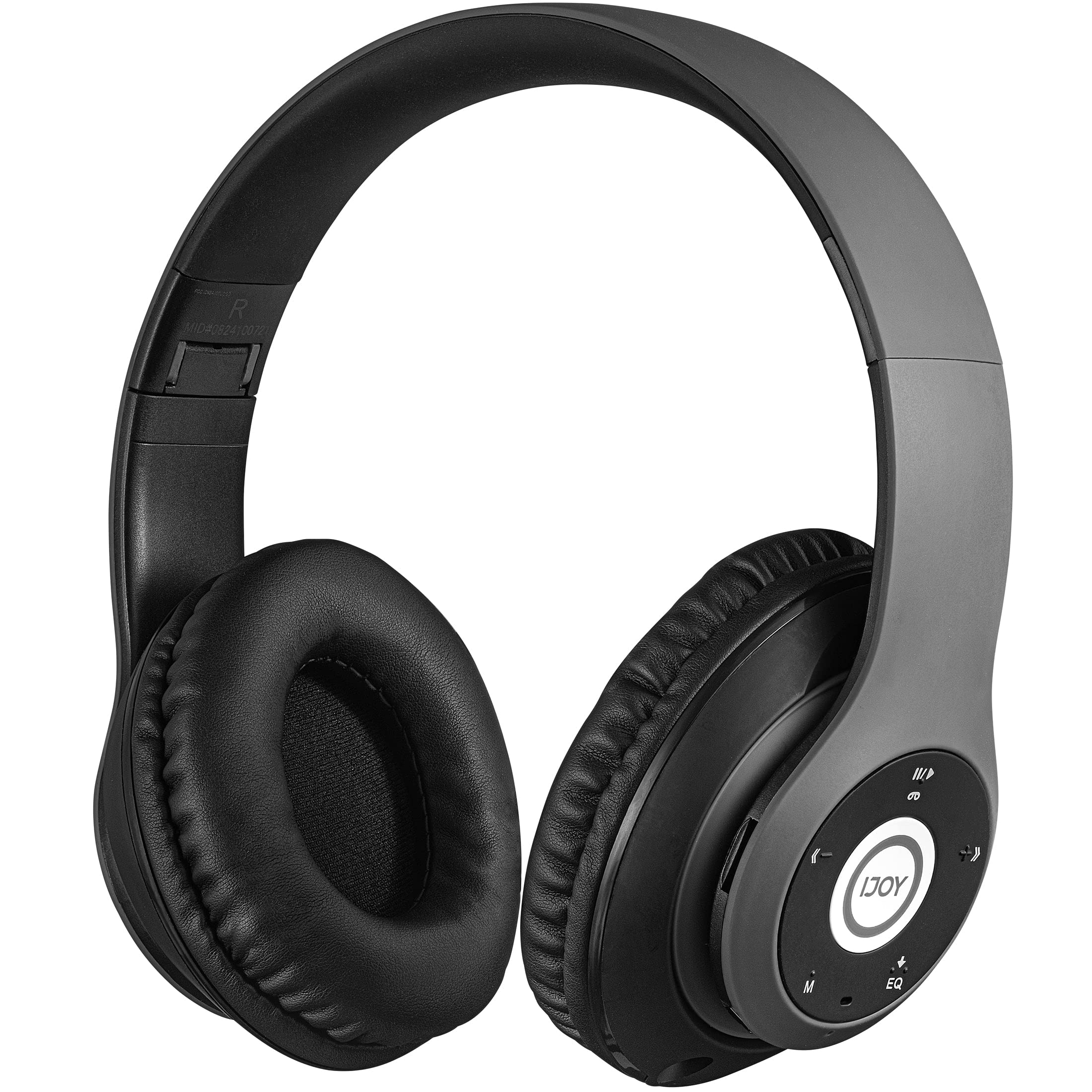 iJoy Bluetooth Headphones Over Ear - Wireless & Wired Foldable Headset with Built-in Microphone, Noise Cancelling (Stealth Black) - Comfortable for Adults, Kids, Men & Women - Perfect for Work, Travel & Gaming - Audifonos Inalambricos