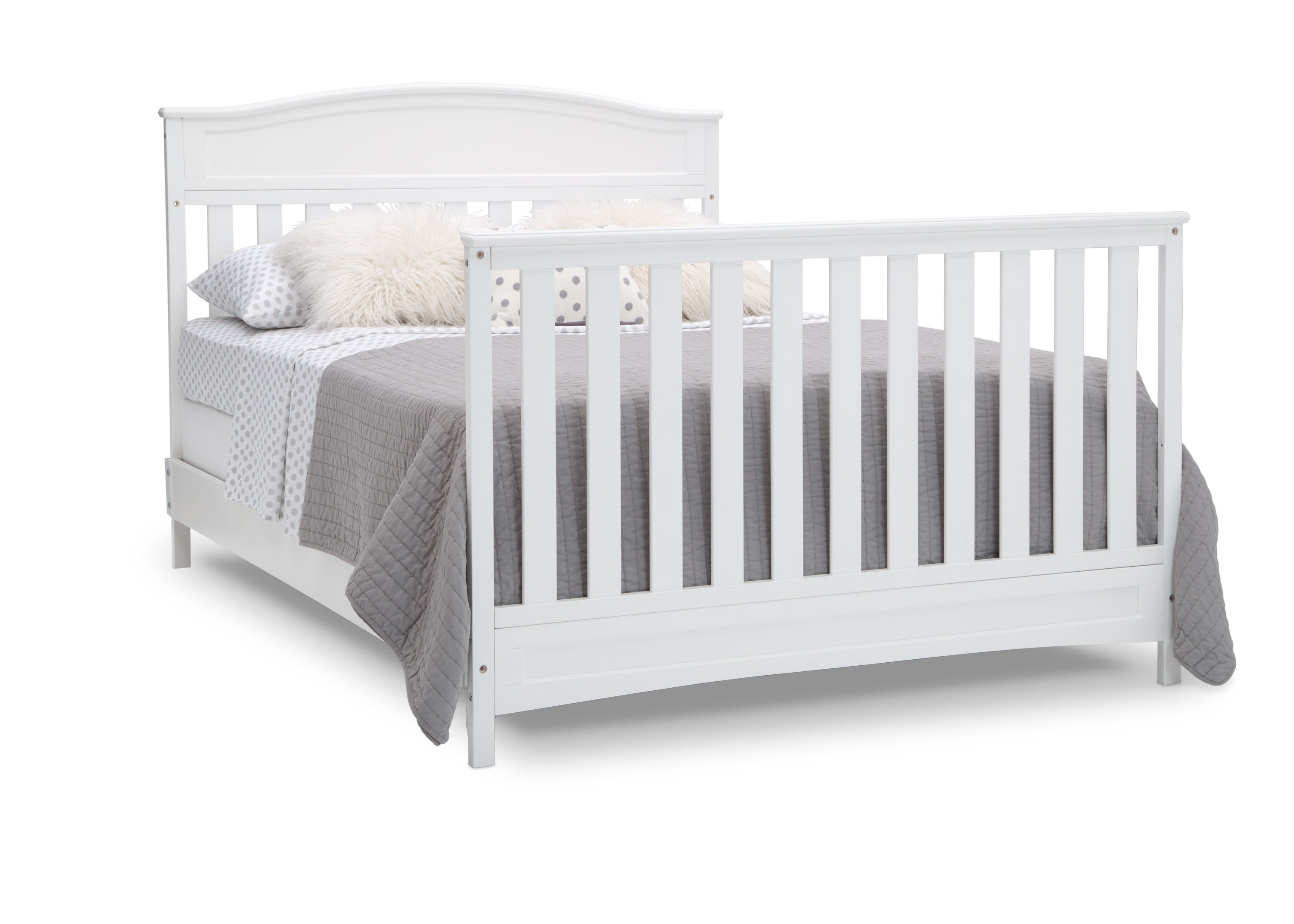 Emery 4-in-1 Convertible Baby Crib - White Nursery Furniture for Toddler to Full Size Bed - Perfect for Modern Nursery & Kids Bedroom Decor