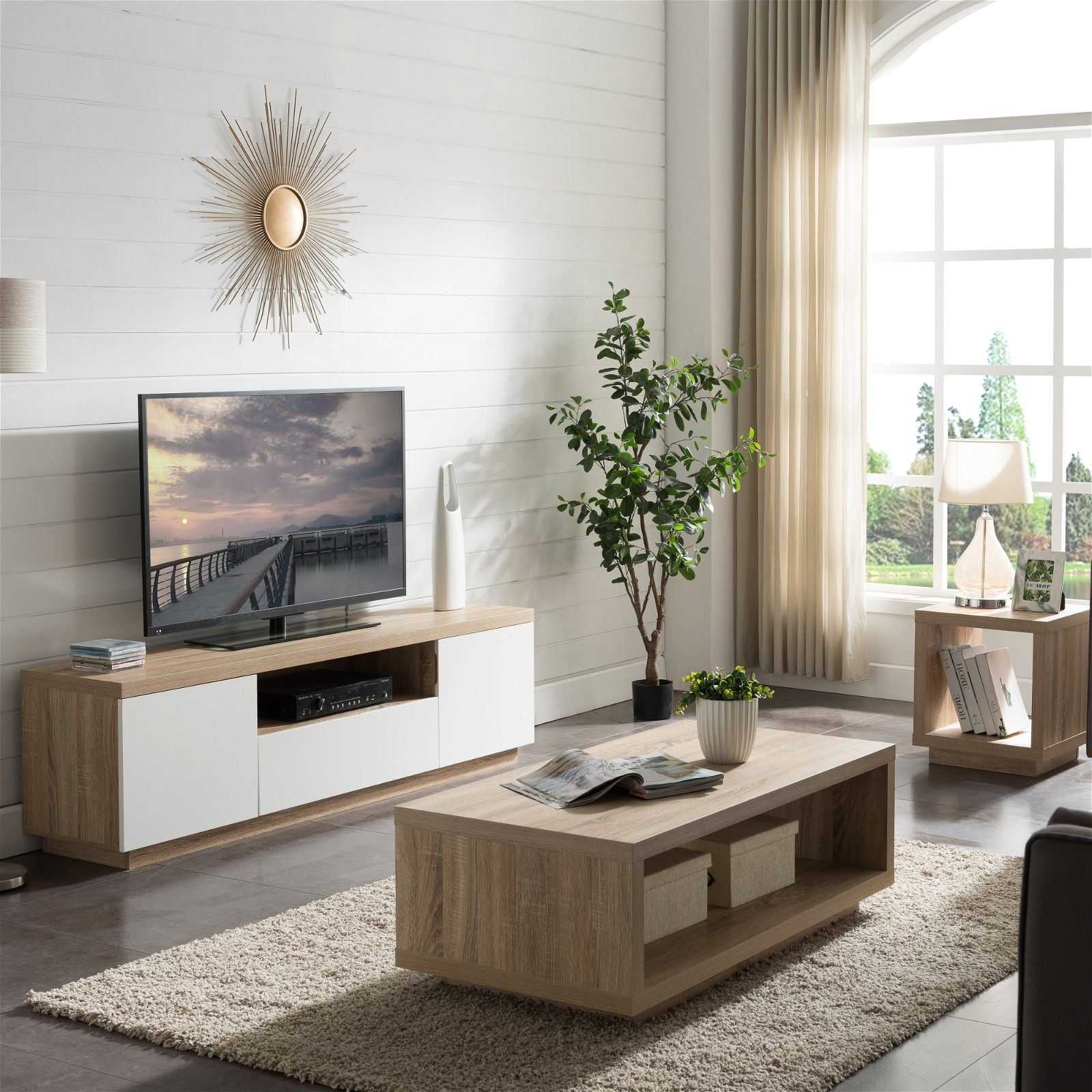 Criterion Brunswick 450mm Oak End Table - Perfect for Living Room, Bedroom, or Office Side Table