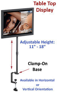 11x14 Adjustable Countertop Clamp Frame - Versatile Poster Display Stand for Retail Stores, Restaurants & Home Decor