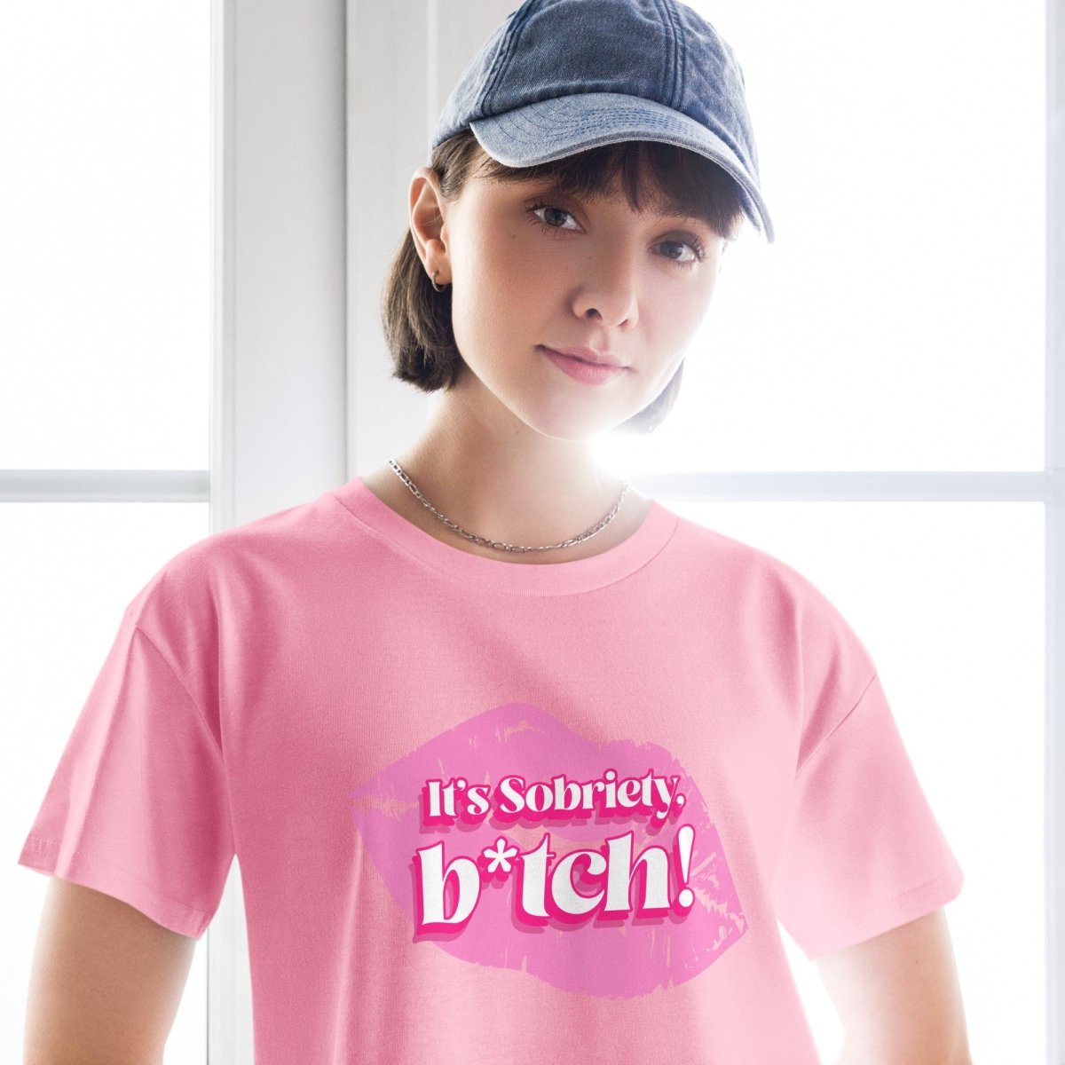 Sobriety Crop Top - Motivational Sobriety Statement Shirt - 'It's Sobriety, B*tch!' Slogan Tee for Women | Perfect for AA Meetings, Recovery Support & Sober Living