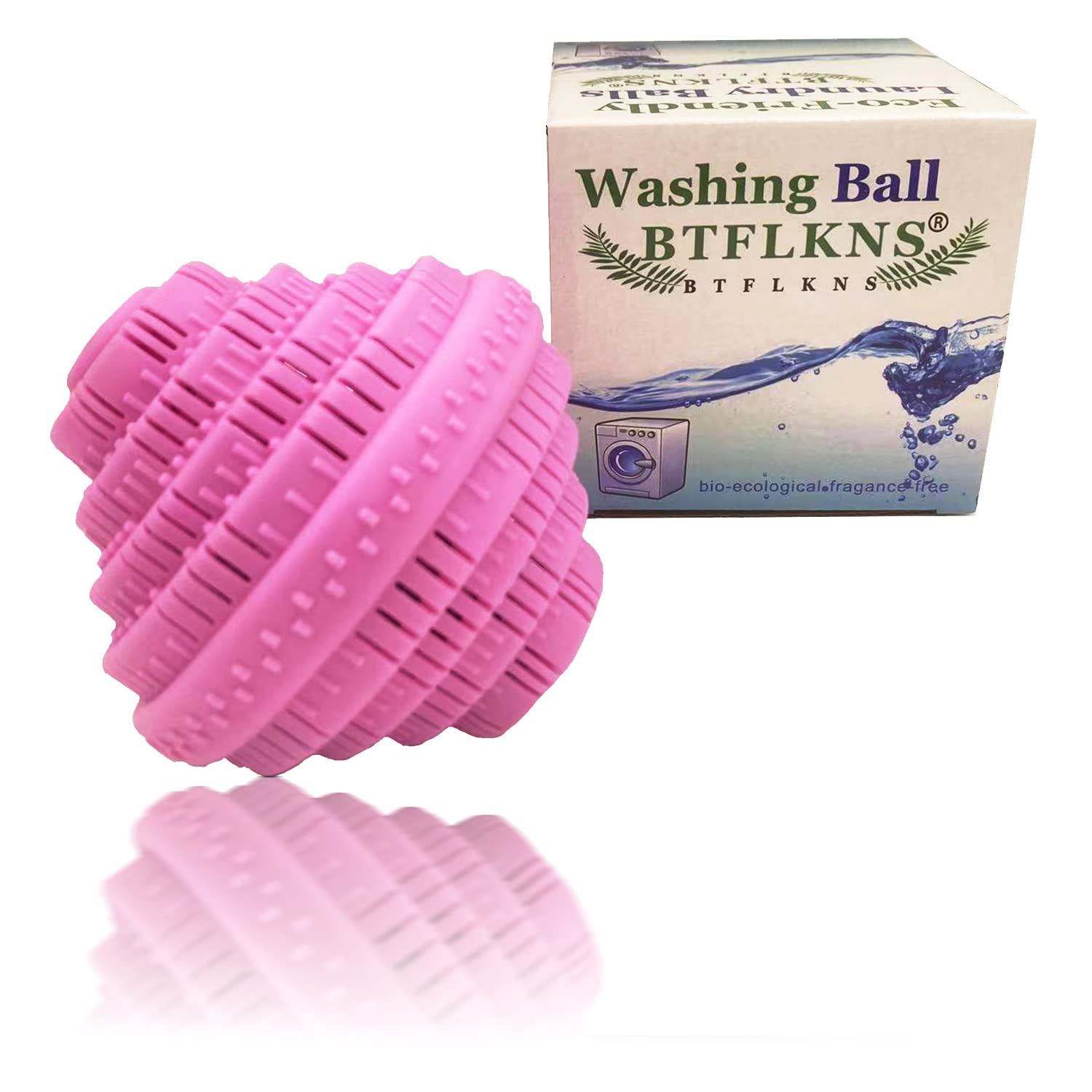 Eco-Friendly Laundry Balls - Premium Washing Balls with Double Ceramic Beads, 2000+ Uses, Chemical-Free Natural Detergent Alternative (Large, Pink) for Soft Clothes & Eco-Conscious Laundry