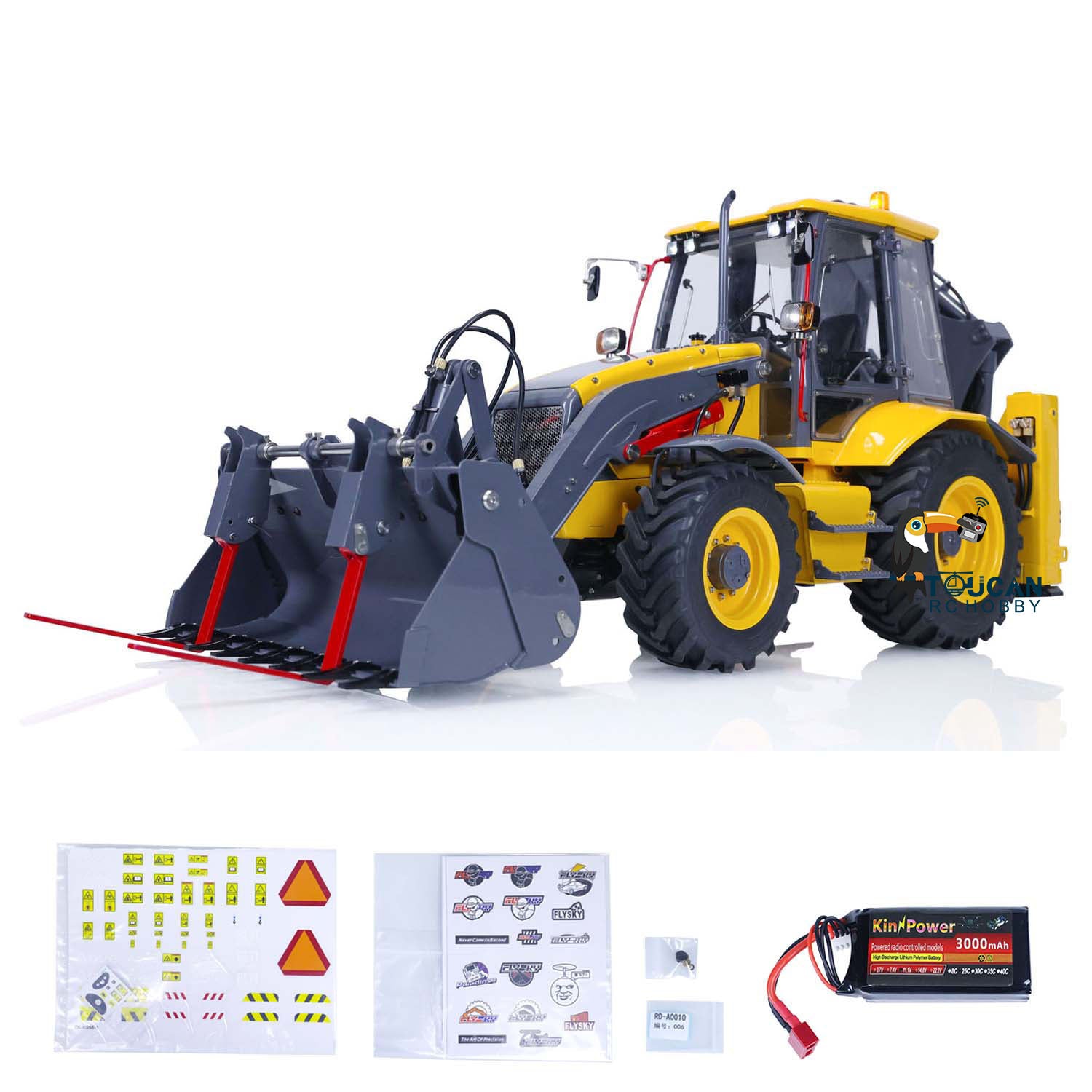 1/14 LESU RC Backhoe BL71 Loader - Painted Metal Hydraulic 2-in-1 Electric Excavator Toy with Light & Sound System, Receiver, Motor, Servo & ESC - Perfect for Construction Play, Outdoor Adventures & RC Hobby Enthusiasts