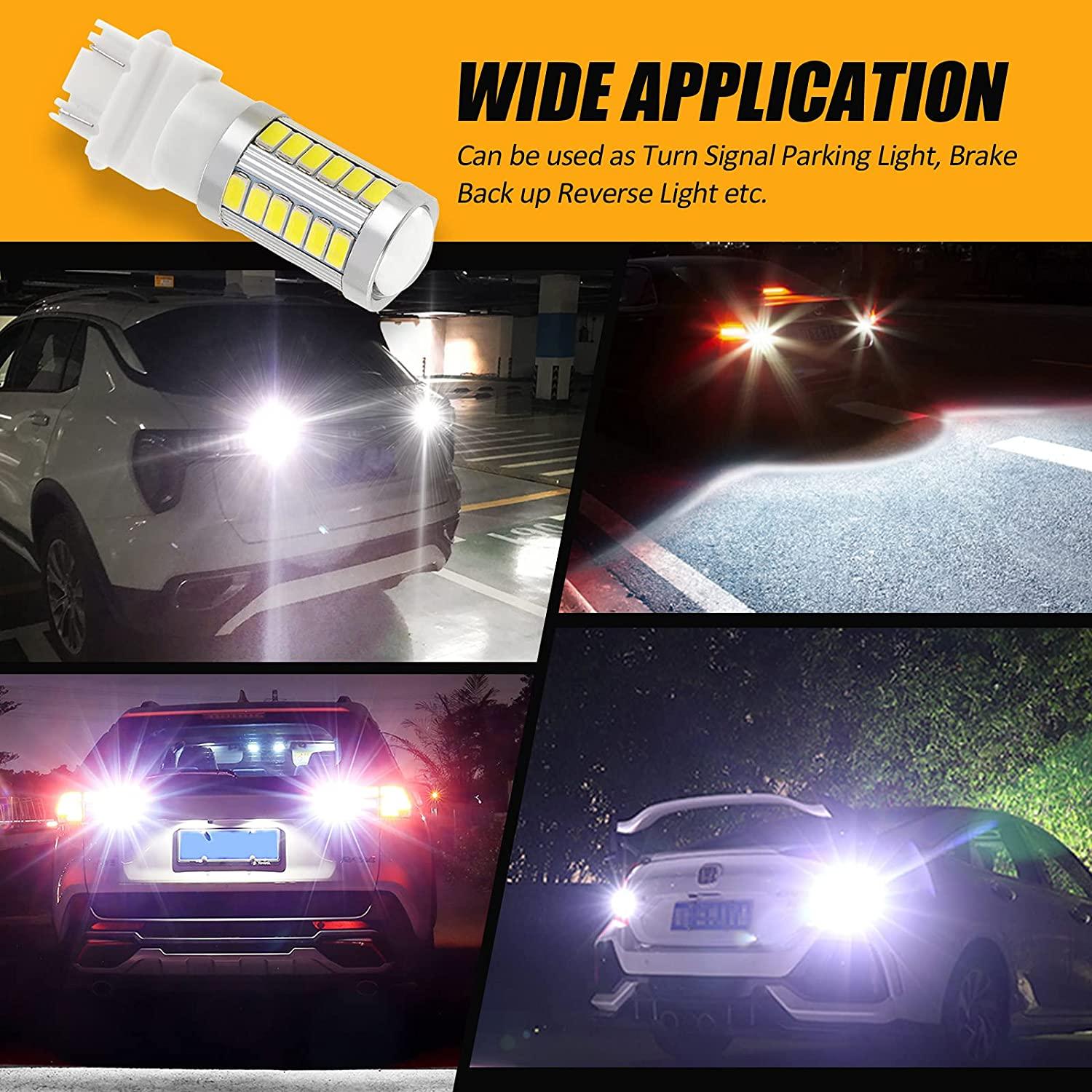 33pcs LED 3020SMD Cool White/Amber/Red 8000LM High Brightness LED Lights for Car Brake/Reverse/Parking/Tail/Turn Signal - Perfect for Vehicle Lighting Upgrades & DIY Auto Projects