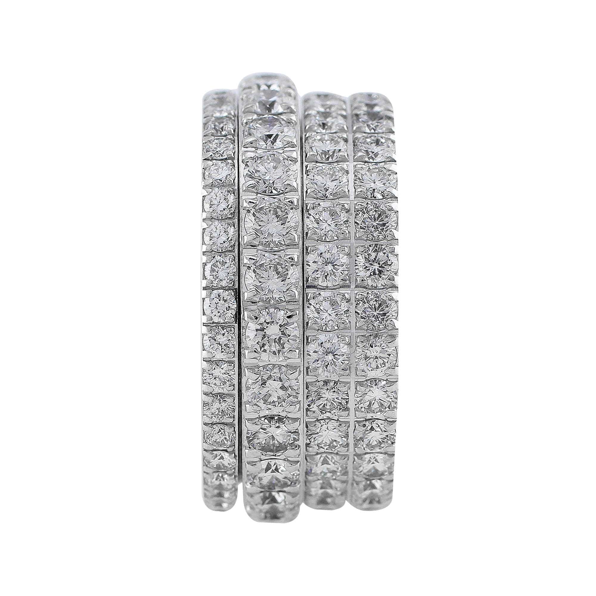 18K White Gold Piaget Possession Eccentric Rotating Diamond Ring for Women - Luxury Rotating Band with Diamonds for Engagement, Anniversary & Special Occasions