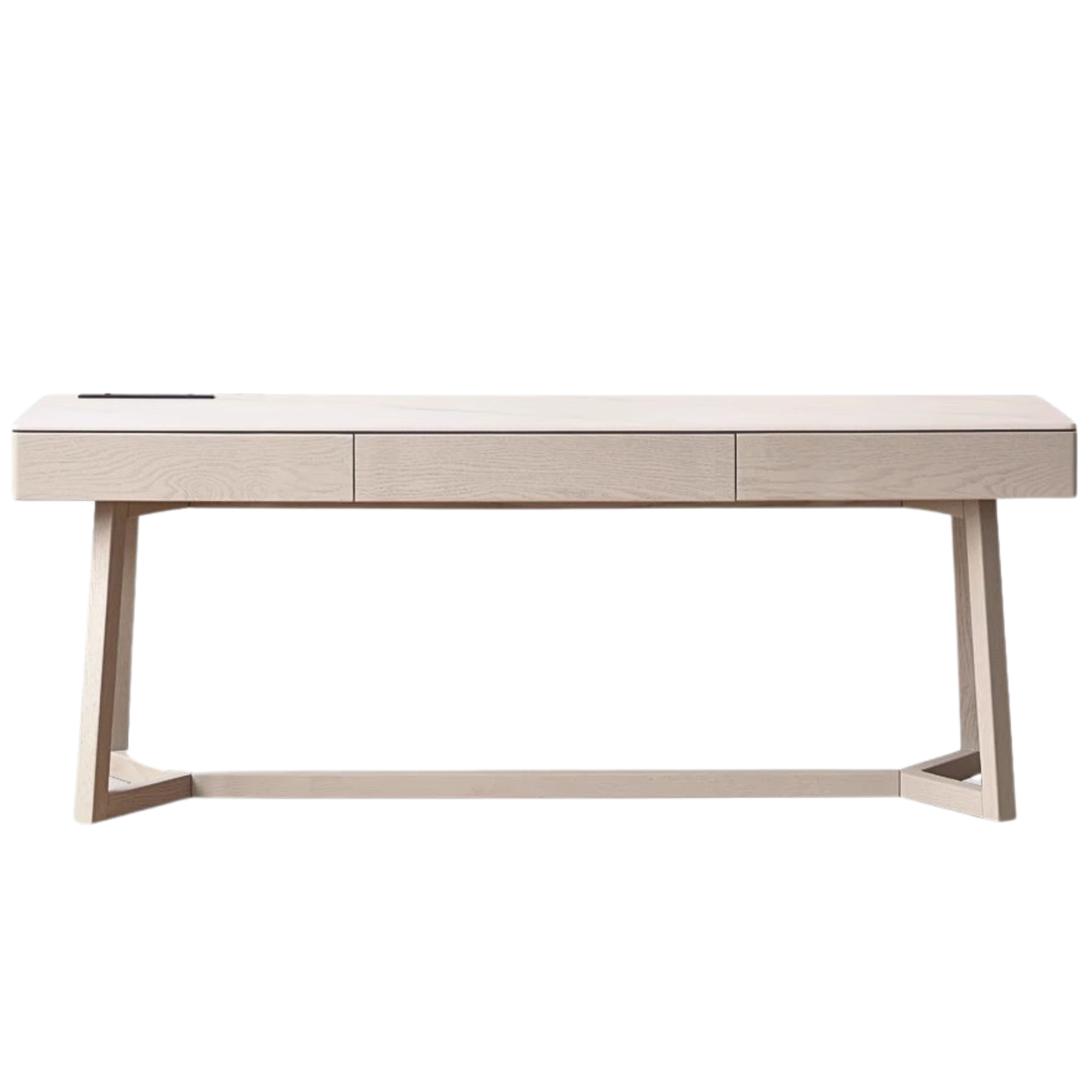 Solid Oak Wood Desk with Drawer - Warm & Elegant Writing Table for Home Office, Study Room or Library - Durable Wooden Workstation for Professionals & Students