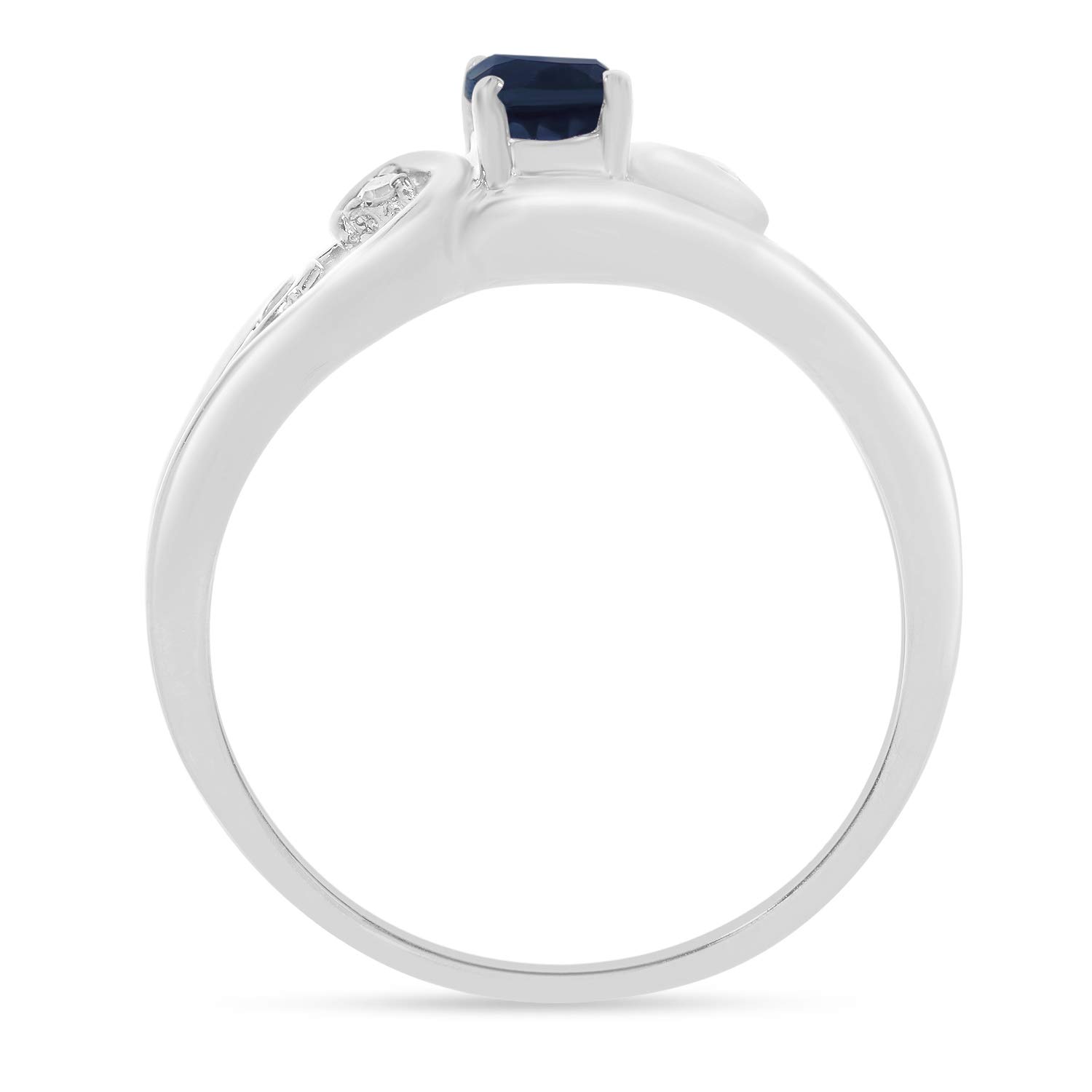 14K White Gold Oval Sapphire and Diamond Ring for Women – Elegant Engagement, Wedding, Anniversary Gift – Perfect for Proposals, Bridal Jewelry & Special Occasions