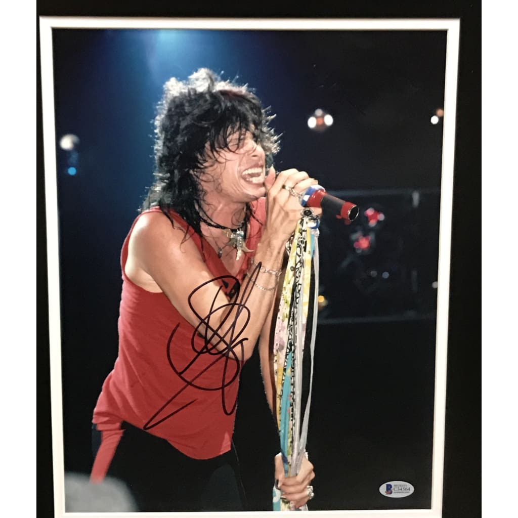 Authentic Aerosmith Collage Signed by Steven Tyler with BAS COA - Perfect for Music Memorabilia Collectors & Rock Fans' Home Decor