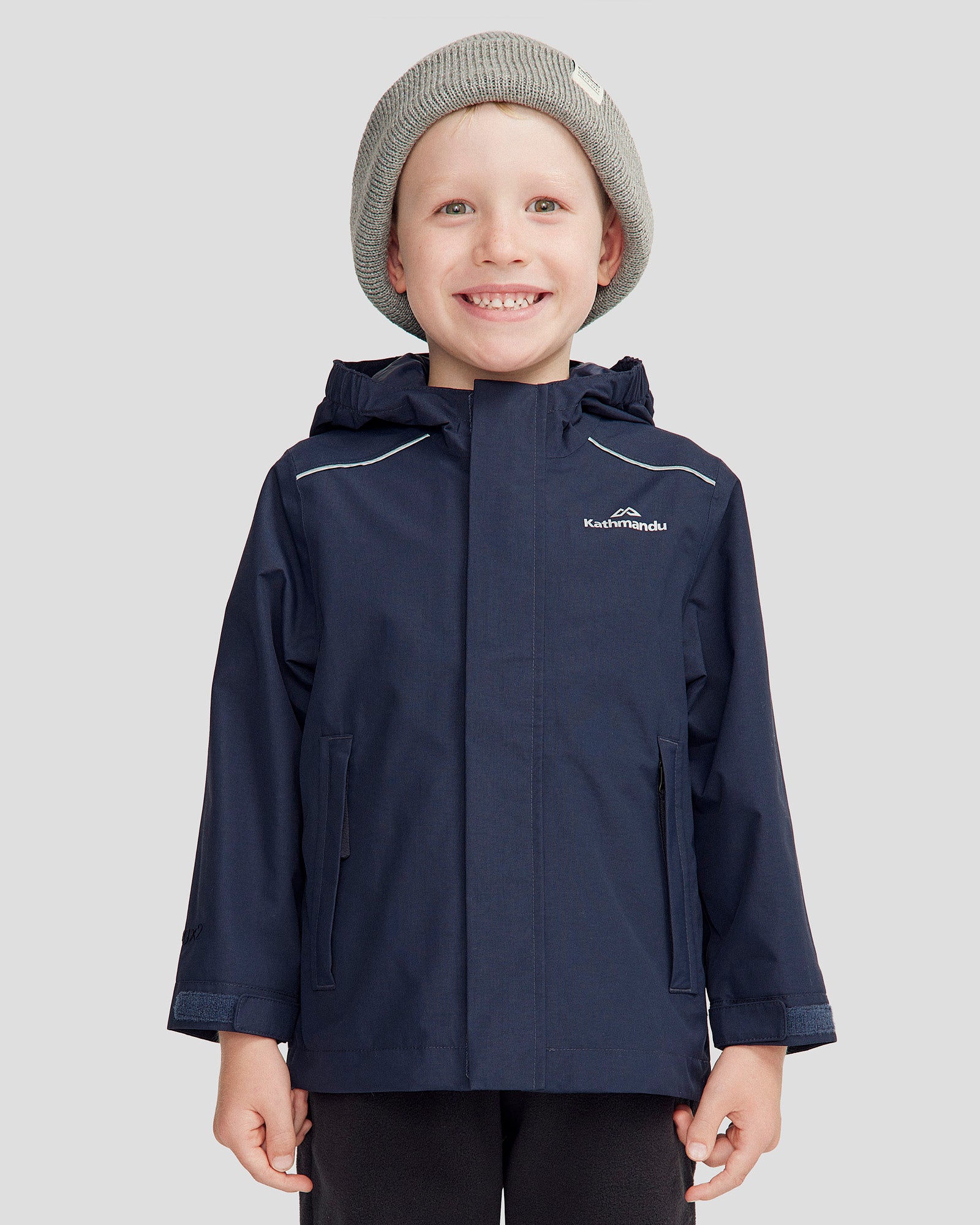 Andulo 2-Layer Waterproof Rain Jacket for Kids - Pure Navy Blue | Outdoor Play, School & Rainy Day Protection