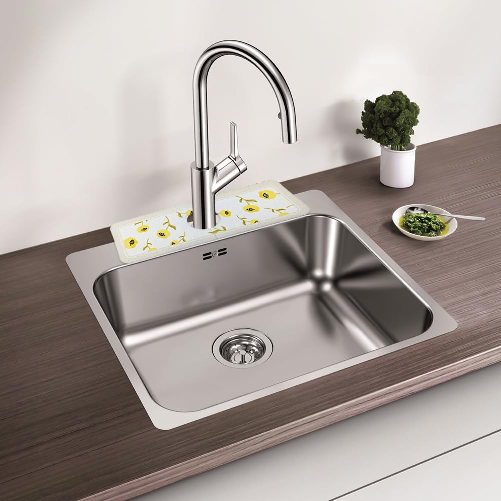 2-Pack Diatom Mud Sink Mat - Splash Guard for Kitchen & Bathroom Faucets - Quick-Dry & Absorbent