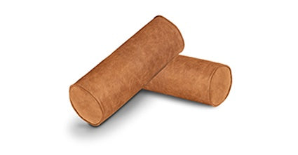 Premium Napa Leather Bolster Pillow Set - Luxury Sofa Cushions for Living Room, Bedroom & Office Decor (Set of 2) - Perfect for Home Styling, Reading Nook & Relaxation