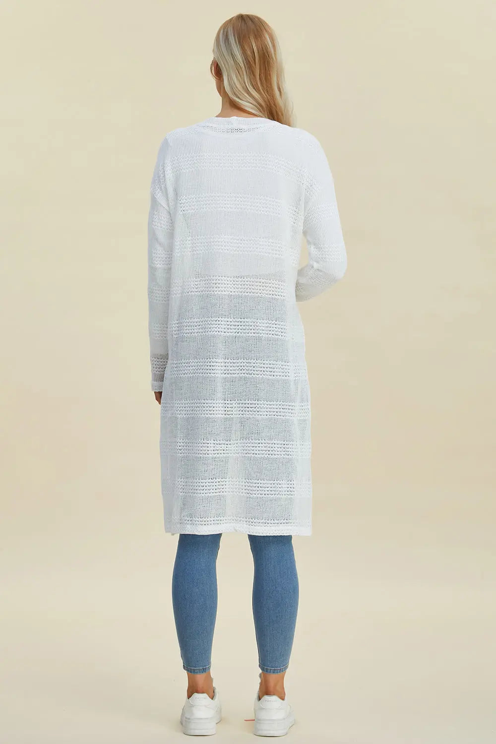 Double Take Full Size Open Front Longline Cardigan for Women | Soft & Cozy Knit Sweater | Perfect for Layering, Office Wear & Casual Outfits