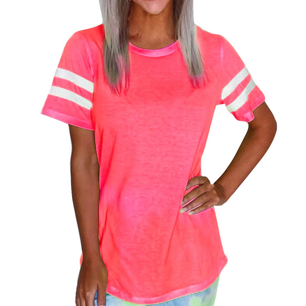 Women's Short Sleeve Solid T-Shirt Casual Blouse Tops for Everyday Wear, Work, and Summer Outfits