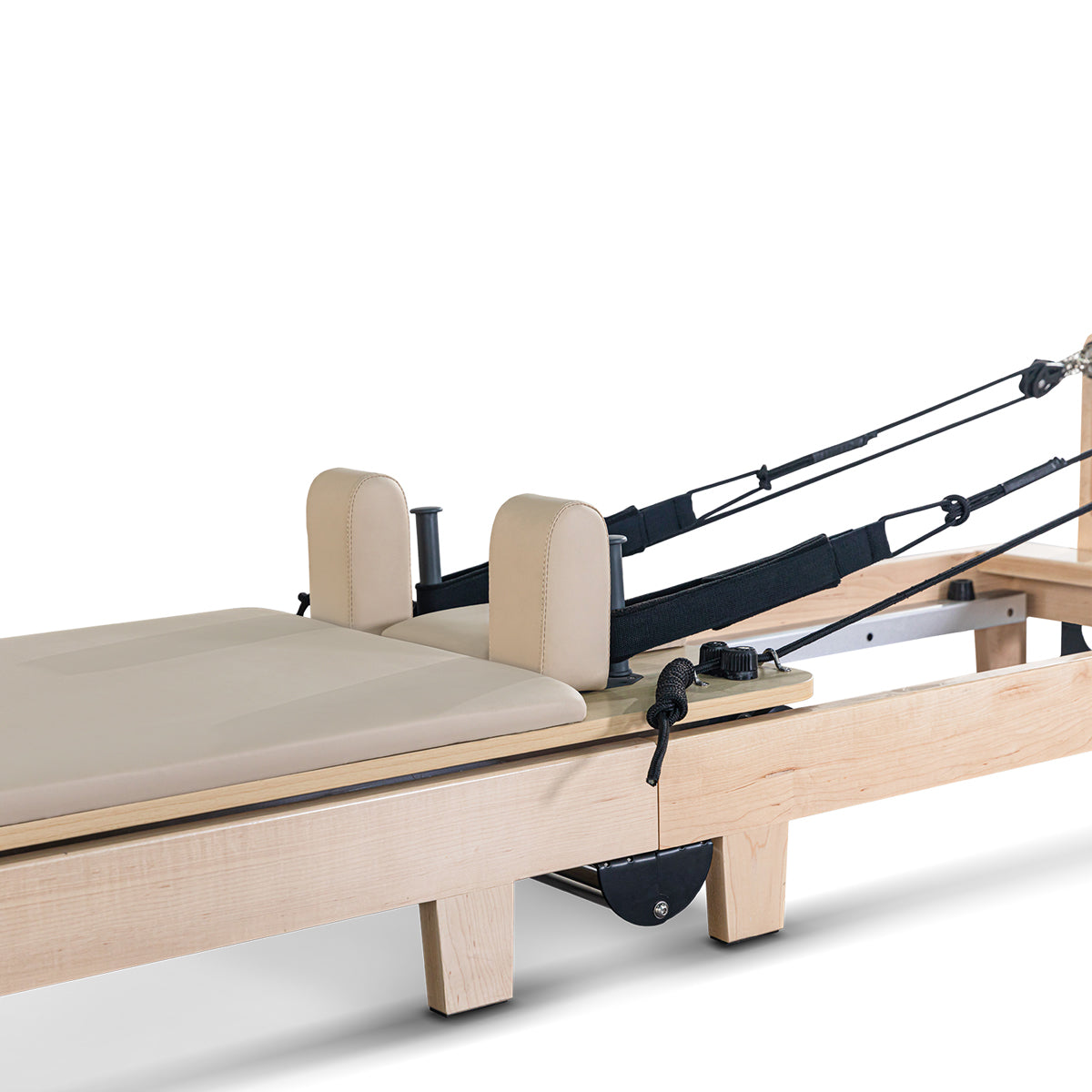 Premium Contour Folding Wooden Pilates Reformer Machine - Beige | Home Gym Equipment for Full-Body Workout, Strength Training & Physical Therapy | Compact & Space-Saving Design for Small Spaces