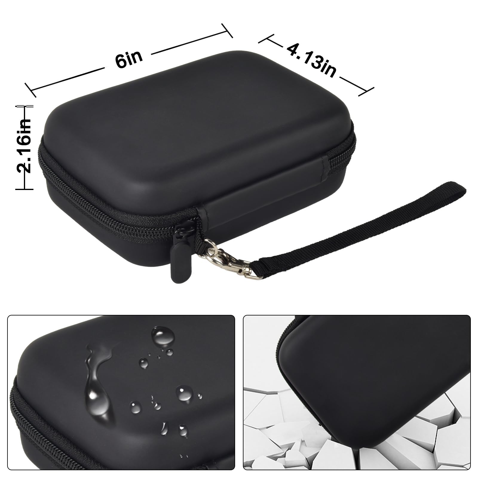 Compatible Case for Nelko P21, Phomemo D30/D35, JADENS D11 & SUPVAN Mini Label Maker - Protective Storage Organizer for Label Tapes & Accessories (Black) - Perfect for Office, Home & Craft Organization