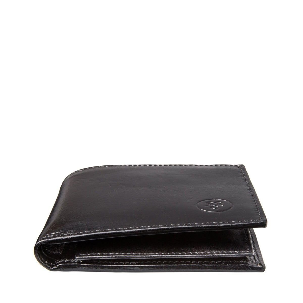 Maxwell Scott Ticciano RFID Leather Coin Pocket Wallet - Chocolate Brown Genuine Leather Wallet for Men - Perfect for Travel, Business & Everyday Use
