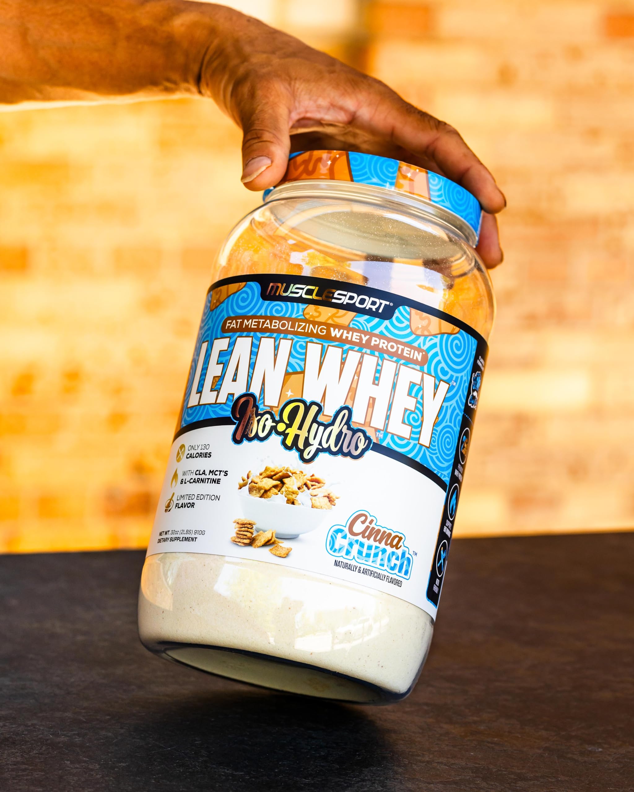 Musclesport Lean Whey Revolution™ Protein Powder - Whey Protein Isolate - Low Calorie, Low Carb, Low Fat - 25g Protein per Scoop - 2lb Cinna Crunch Flavor - Ideal for Post-Workout Recovery & Weight Management