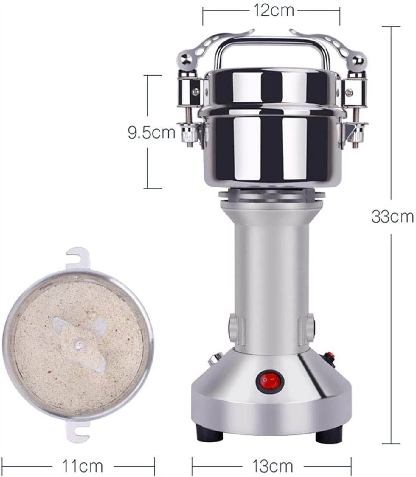 **850W Electric Grain Mill Grinder - 150G Stainless Steel Powder Machine for Coffee Beans, Herbs & Spices | Perfect for Home Baking, Healthy Cooking & DIY Flour Making**