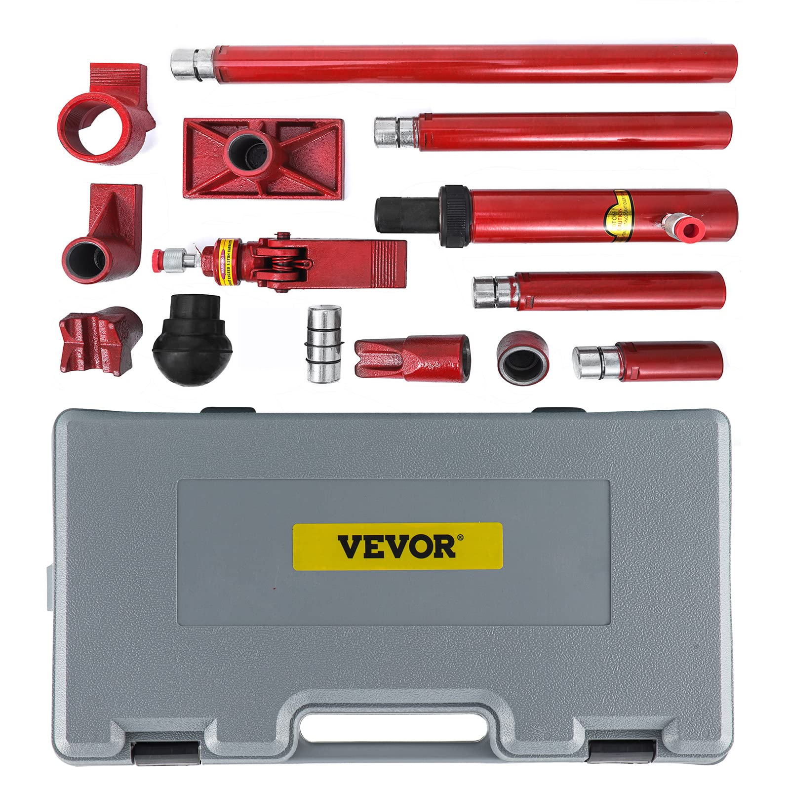 VEVOR 10 Ton Hydraulic Porta Power Kit with 55.1 Inch Oil Hose - Heavy Duty Car Jack Ram for Auto Body Frame Repair, Truck Bed Unloader & Construction Equipment - Perfect for Farm, Garage & Professional Workshop Use