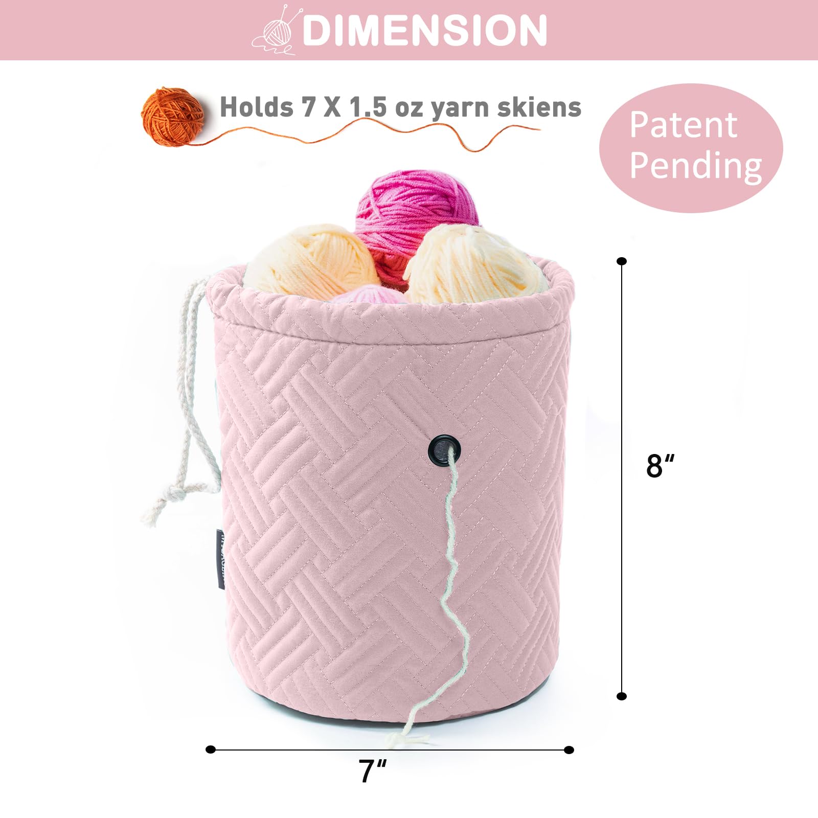 Crochet Yarn Storage Bag with Drawstring - Small Knitting Organizer for Crocheting & Knitting Supplies - Perfect for Beginners, Yarn Holder & Accessories - Ideal for Crafting, Travel & Home Organization